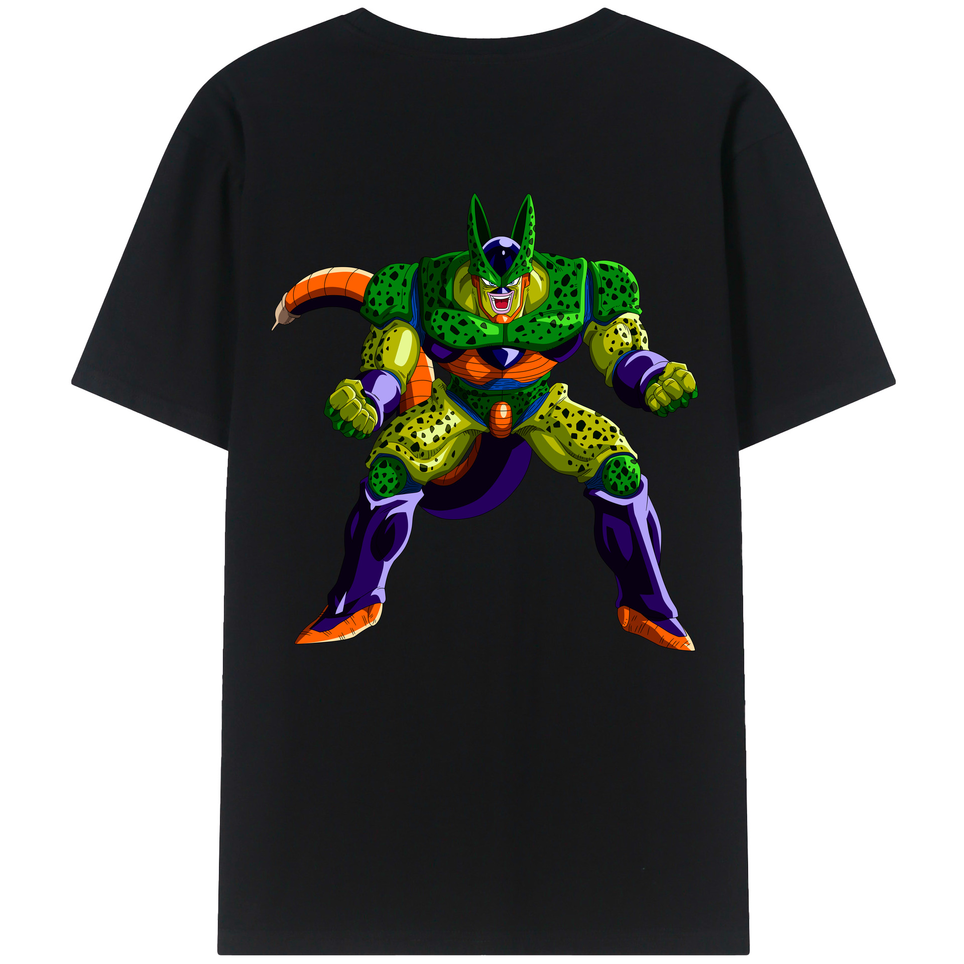 （画像用） ドラゴンボール セル DRAGON BALL Cell 綿100％ メンズ半袖Tシャツ（バックプリント） 通気性