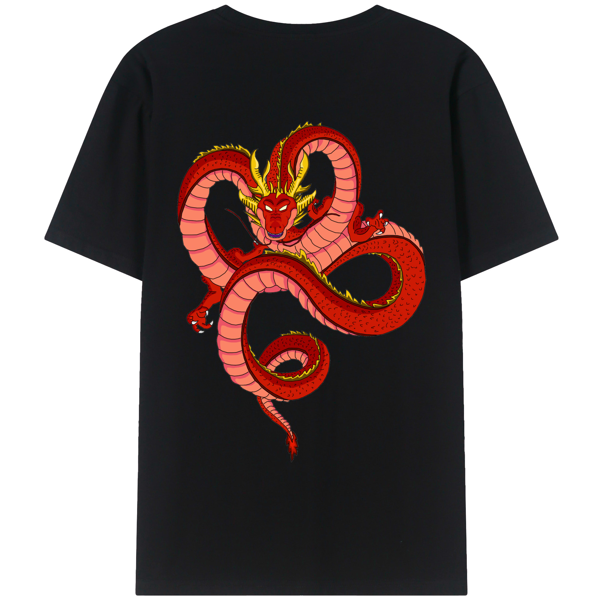 （画像用） ドラゴンボール 神龍 シェンロン DRAGON BALL Shenron 綿100％ メンズ半袖Tシャツ（バックプリント） 通気性