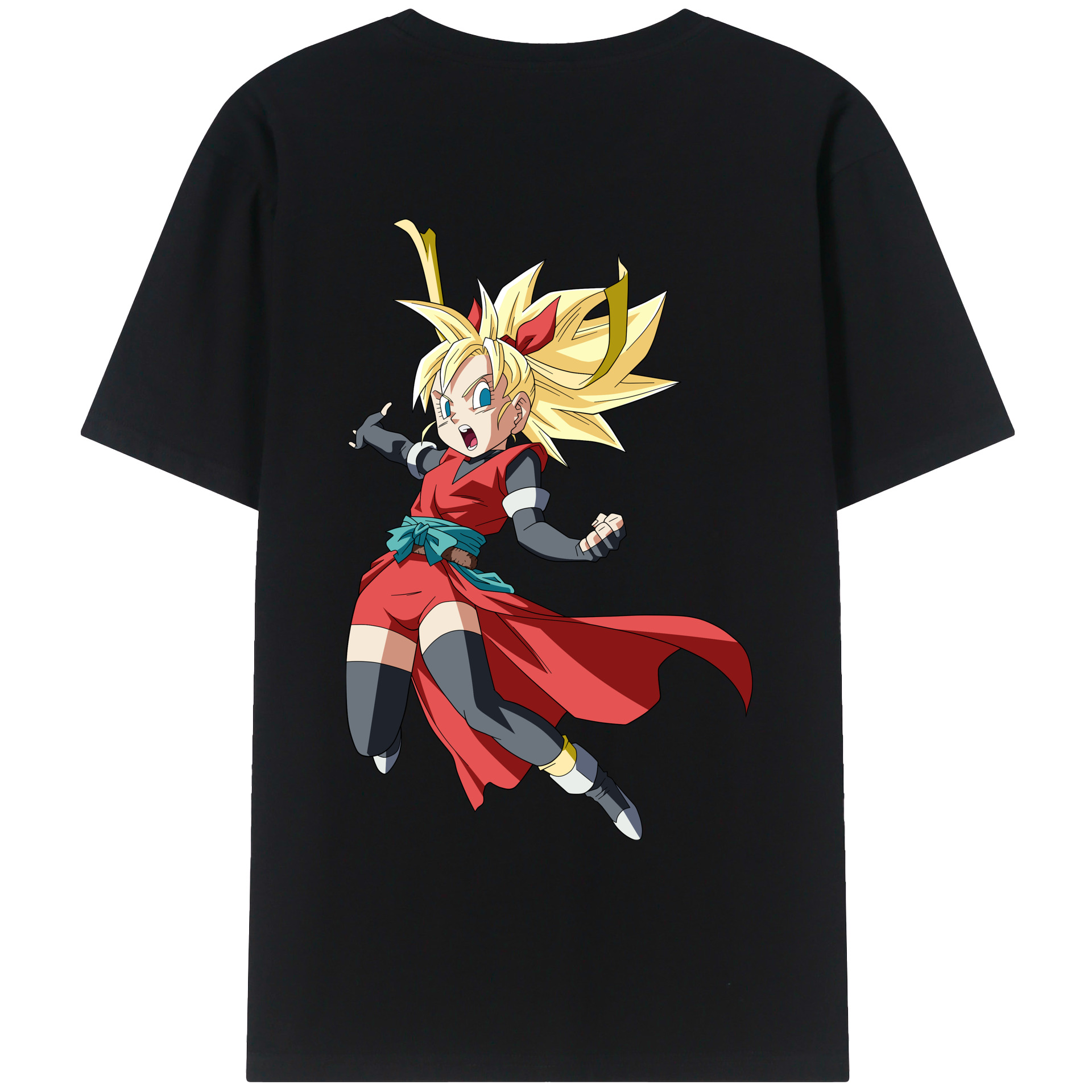 （画像用） ドラゴンボール カリフラ DRAGON BALL Caulifla 綿100％ メンズ半袖Tシャツ（バックプリント） 通気性