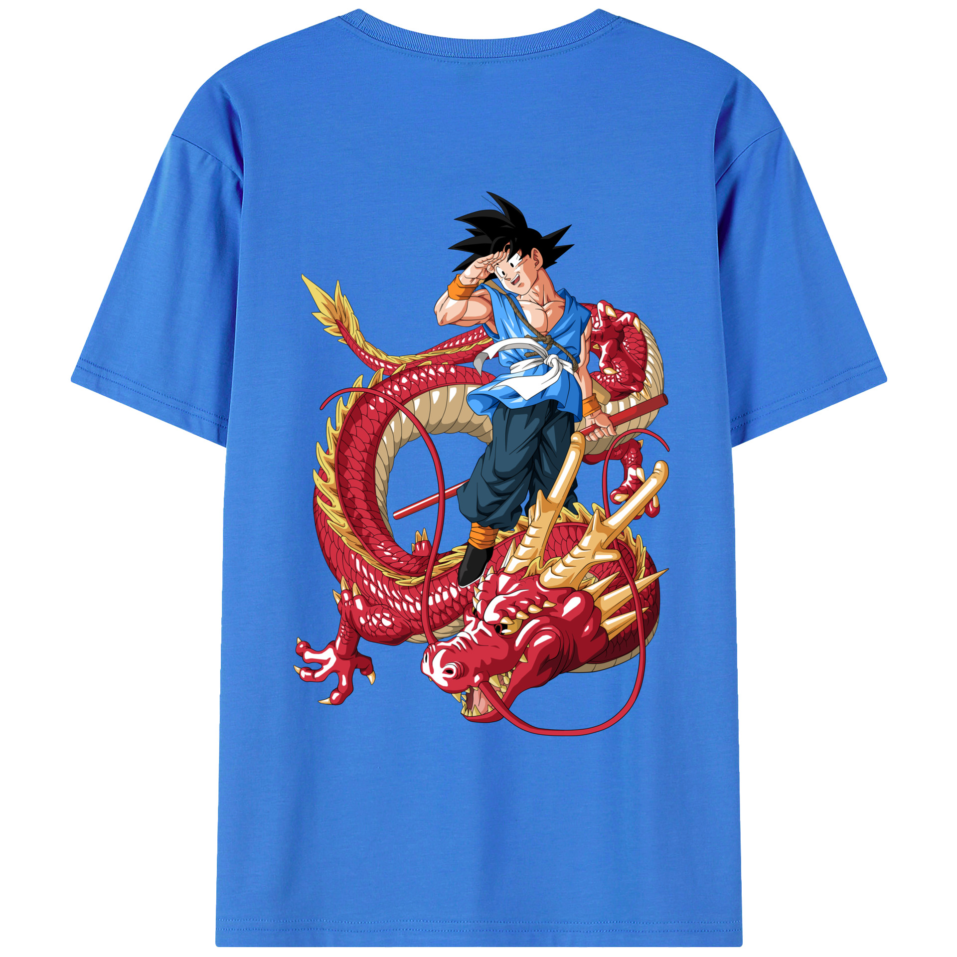 （画像用） ドラゴンボール 孫悟空（そん ごくう）Son Goku カカロット DRAGON BALL Kakarotto 綿100％ メンズ半袖Tシャツ（バックプリント） 通気性