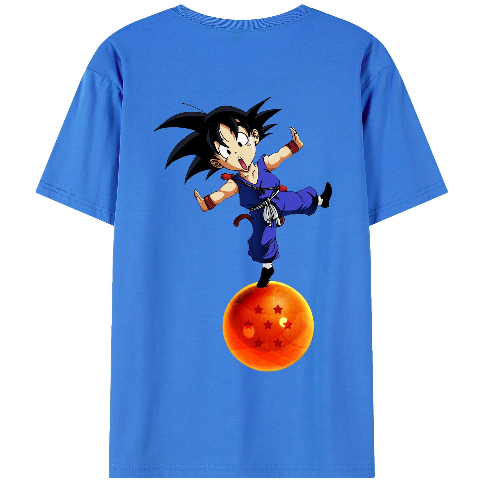 （画像用） ドラゴンボール 孫悟空（そん ごくう）Son Goku カカロット DRAGON BALL Kakarotto 綿100％ メンズ半袖Tシャツ（バックプリント） 通気性