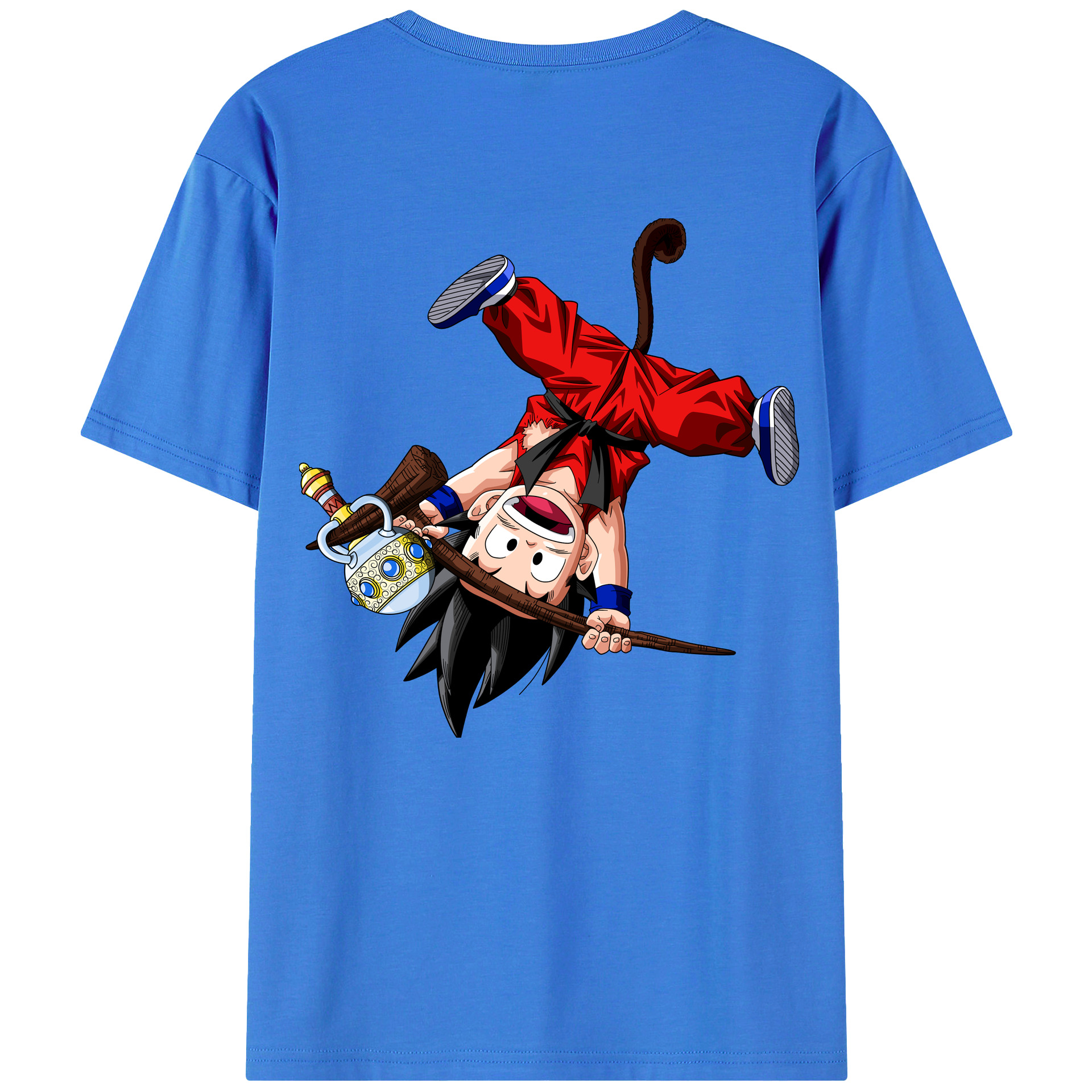 （画像用） ドラゴンボール 孫悟空（そん ごくう）Son Goku カカロット DRAGON BALL Kakarotto 綿100％ メンズ半袖Tシャツ（バックプリント） 通気性