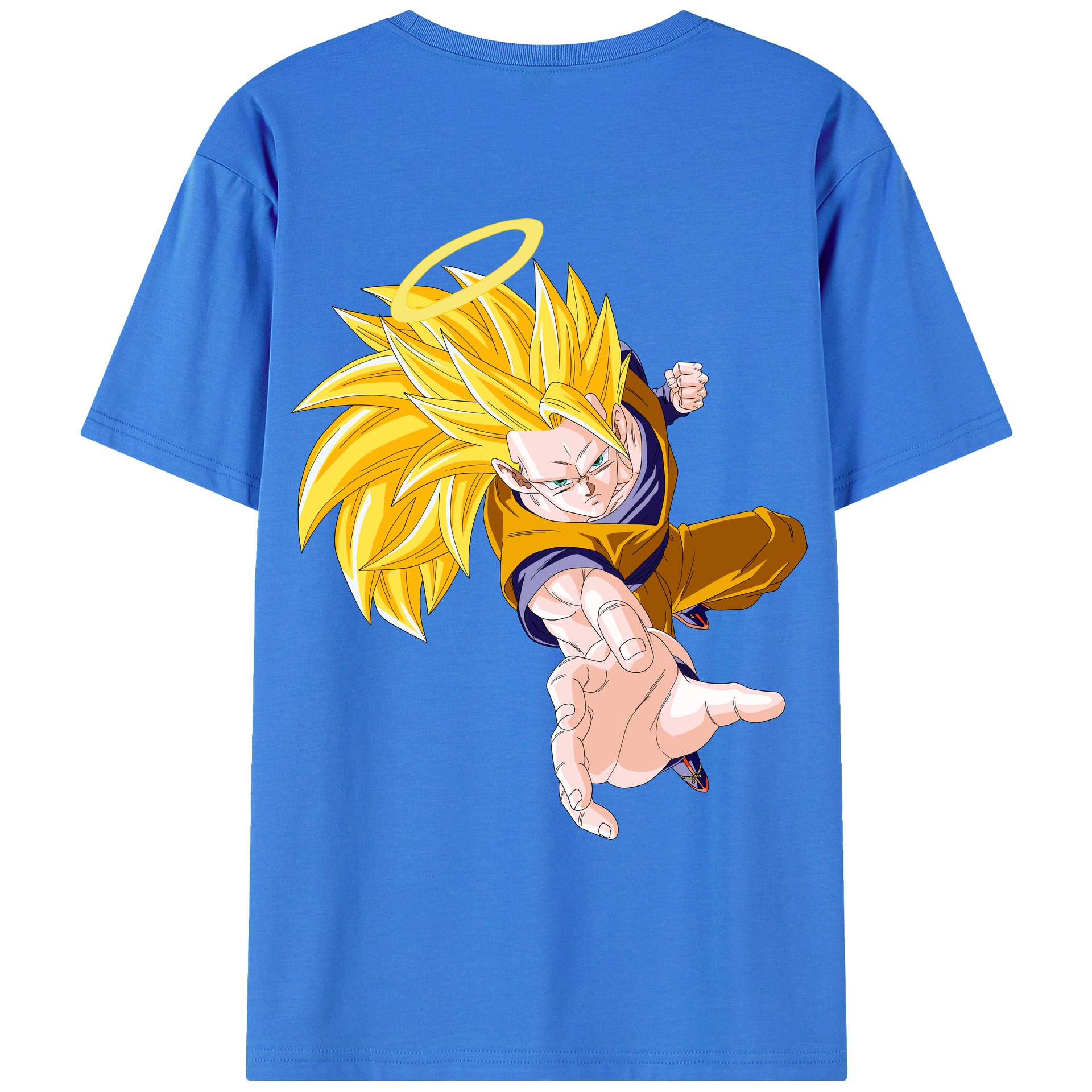 （画像用） ドラゴンボール 孫悟空（そん ごくう）Son Goku カカロット DRAGON BALL Kakarotto 綿100％ メンズ半袖Tシャツ（バックプリント） 通気性