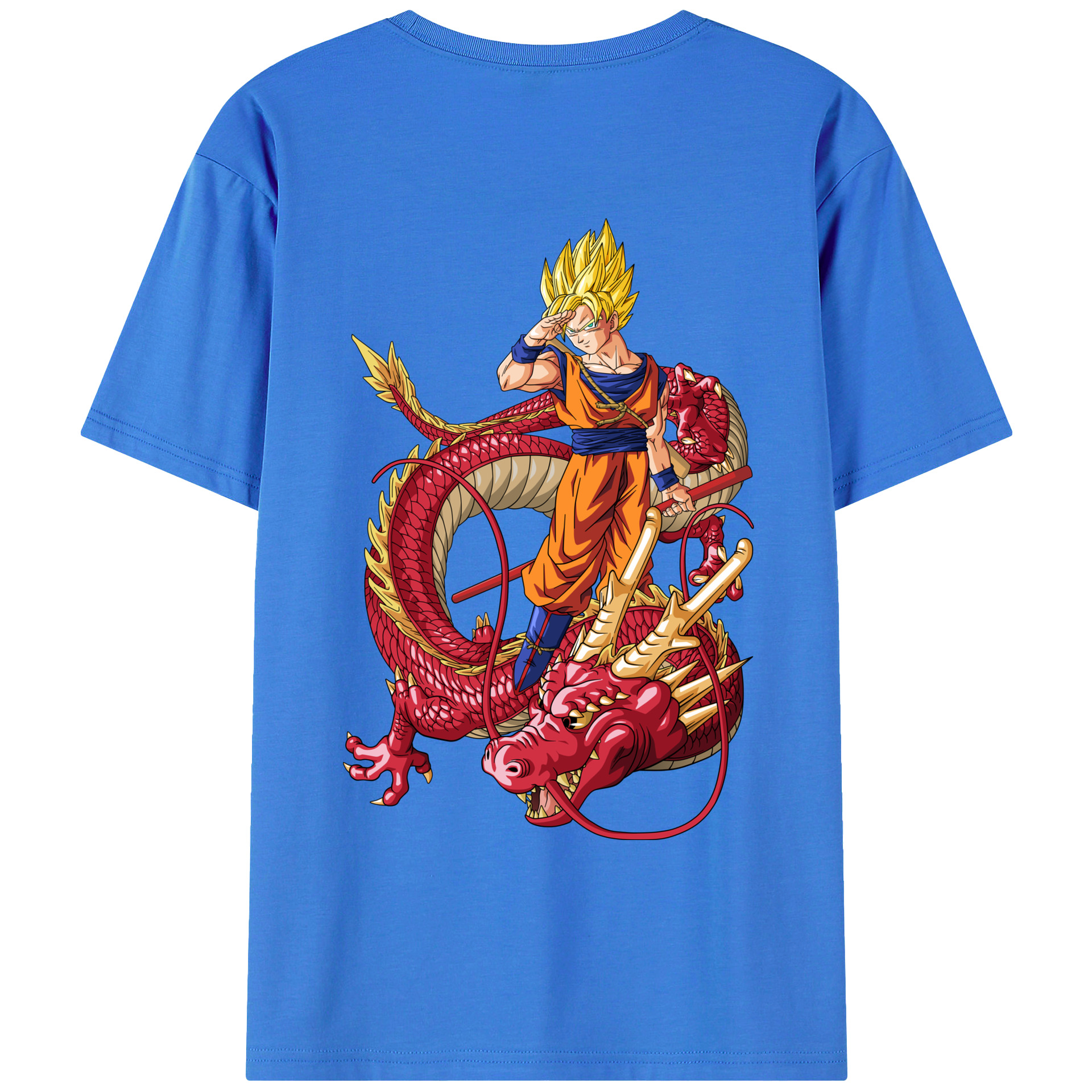 （画像用） ドラゴンボール 孫悟空（そん ごくう）Son Goku カカロット DRAGON BALL Kakarotto 綿100％ メンズ半袖Tシャツ（バックプリント） 通気性
