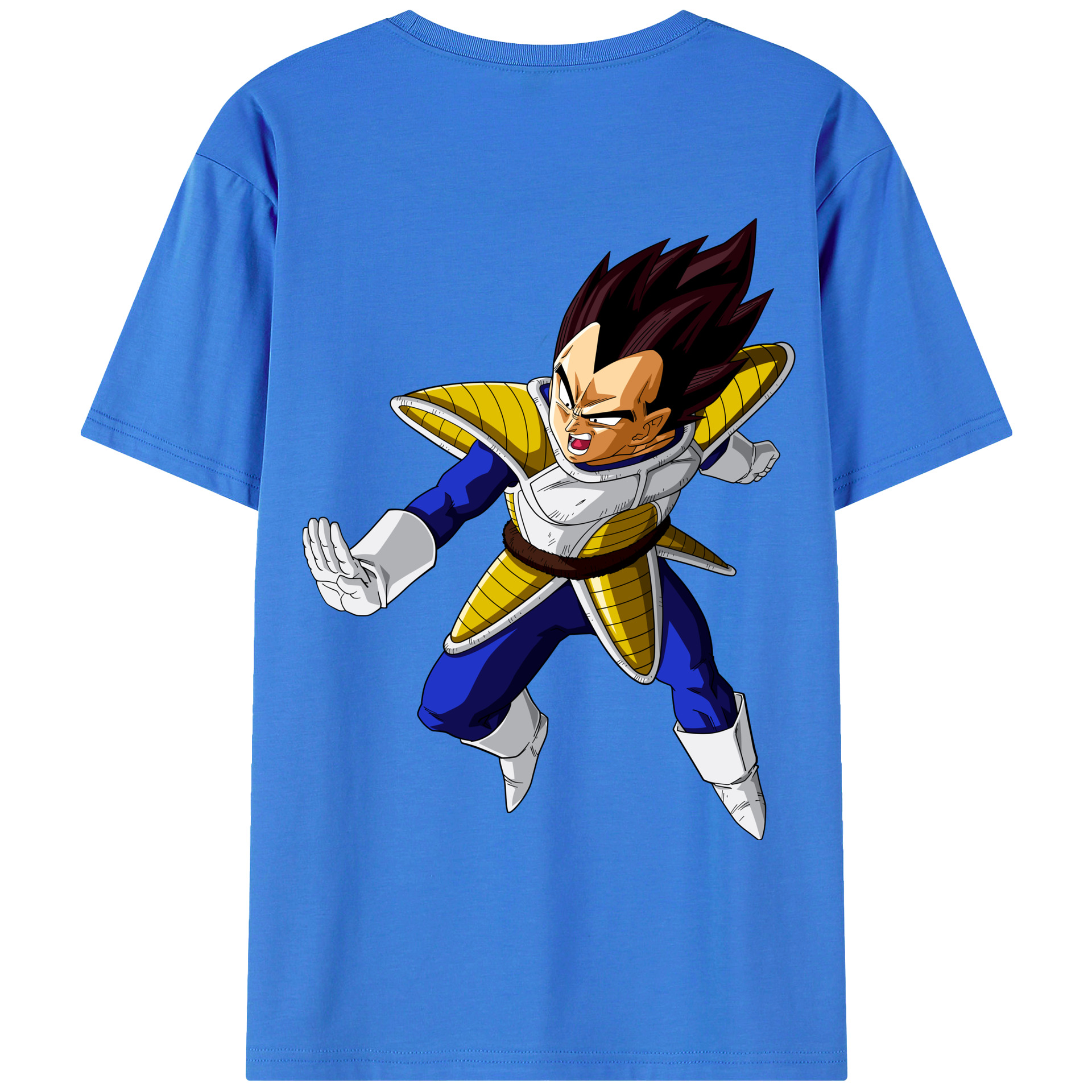 （画像用） ドラゴンボール ベジータ四世（Bejīta Yonsei）DRAGON BALL Vegeta IV 綿100％ メンズ半袖Tシャツ（バックプリント） 通気性