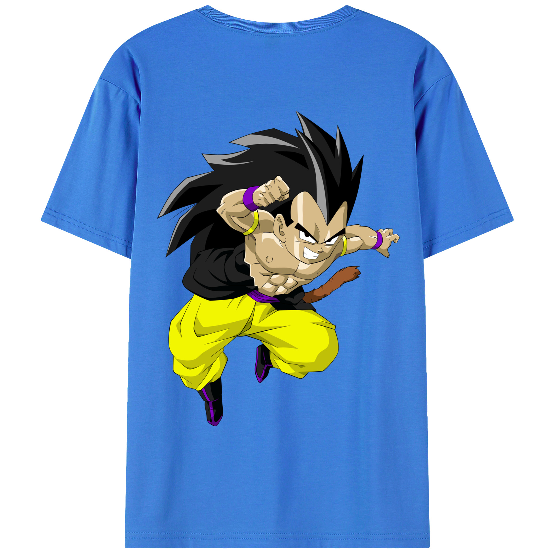 （画像用） ドラゴンボール ベジータ四世（Bejīta Yonsei）DRAGON BALL Vegeta IV 綿100％ メンズ半袖Tシャツ（バックプリント） 通気性
