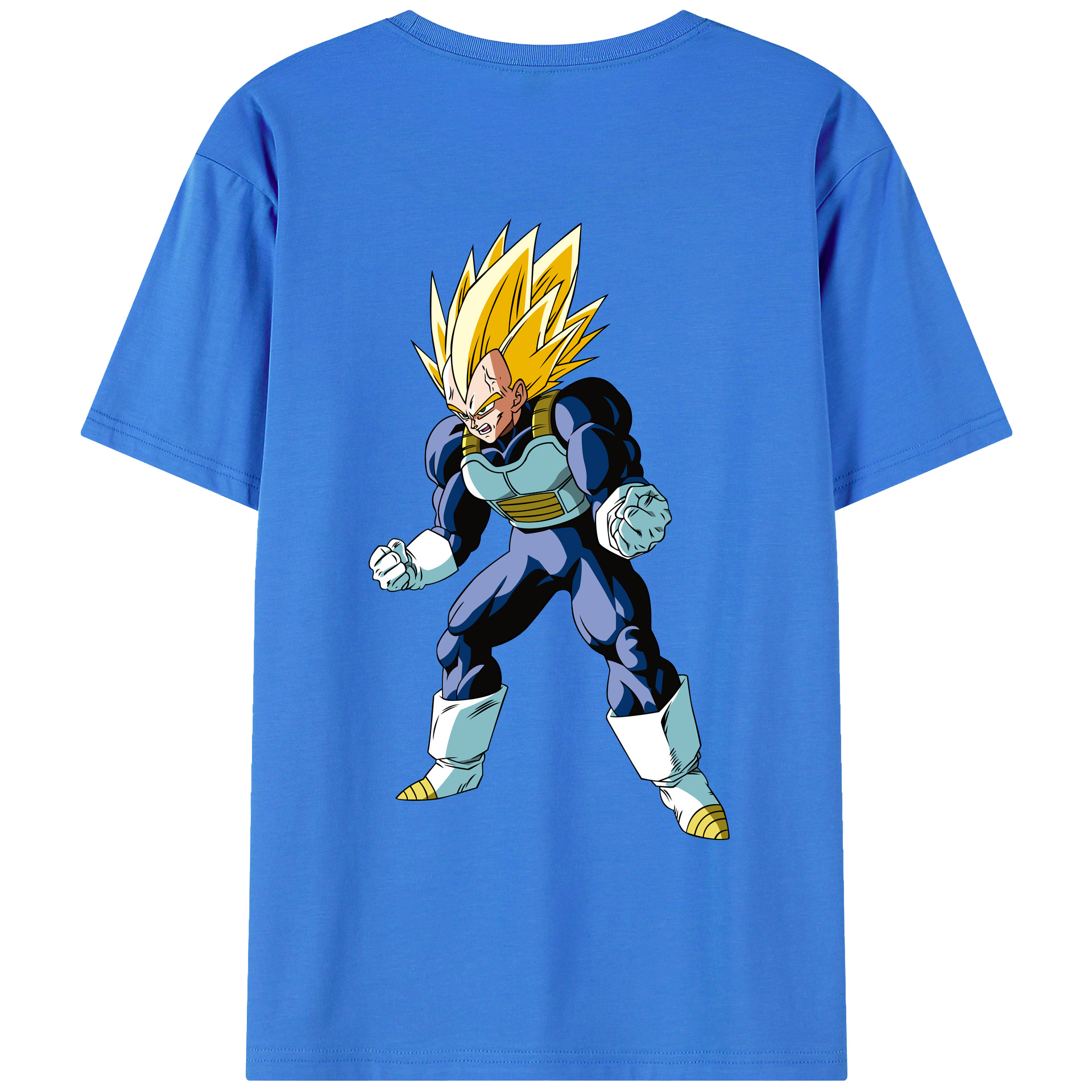 （画像用） ドラゴンボール ベジータ四世（Bejīta Yonsei）DRAGON BALL Vegeta IV 綿100％ メンズ半袖Tシャツ（バックプリント） 通気性