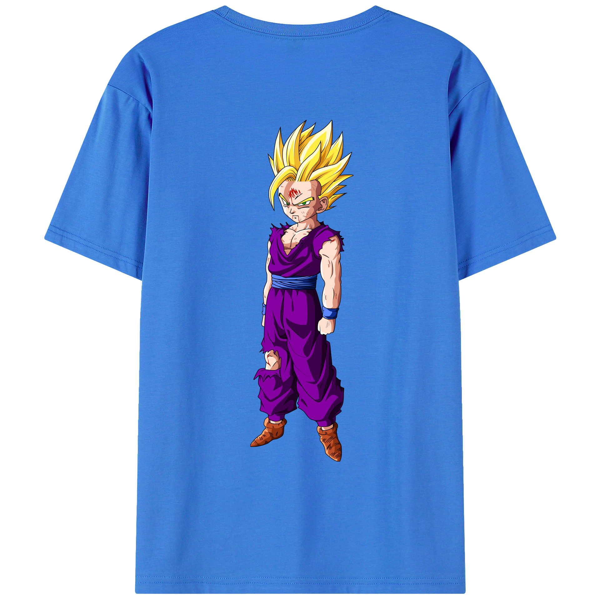 （画像用） ドラゴンボール 孫 悟飯（そんごはん）DRAGON BALL Son Gohan 綿100％ メンズ半袖Tシャツ（バックプリント） 通気性