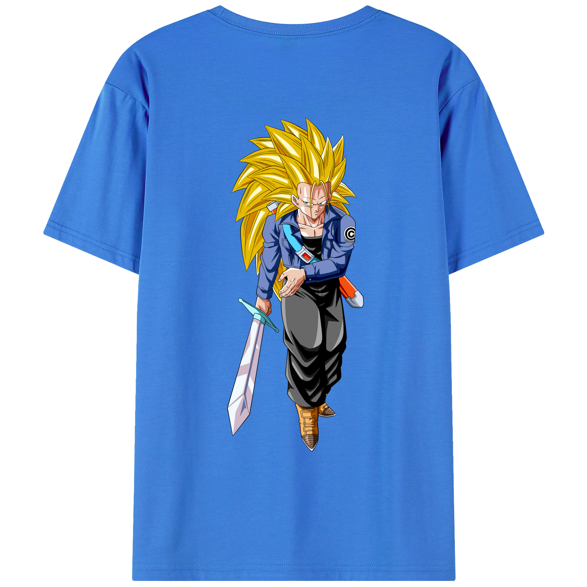 （画像用） ドラゴンボール トランクス（Torankusu）DRAGON BALL Trunks 綿100％ メンズ半袖Tシャツ（バックプリント） 通気性