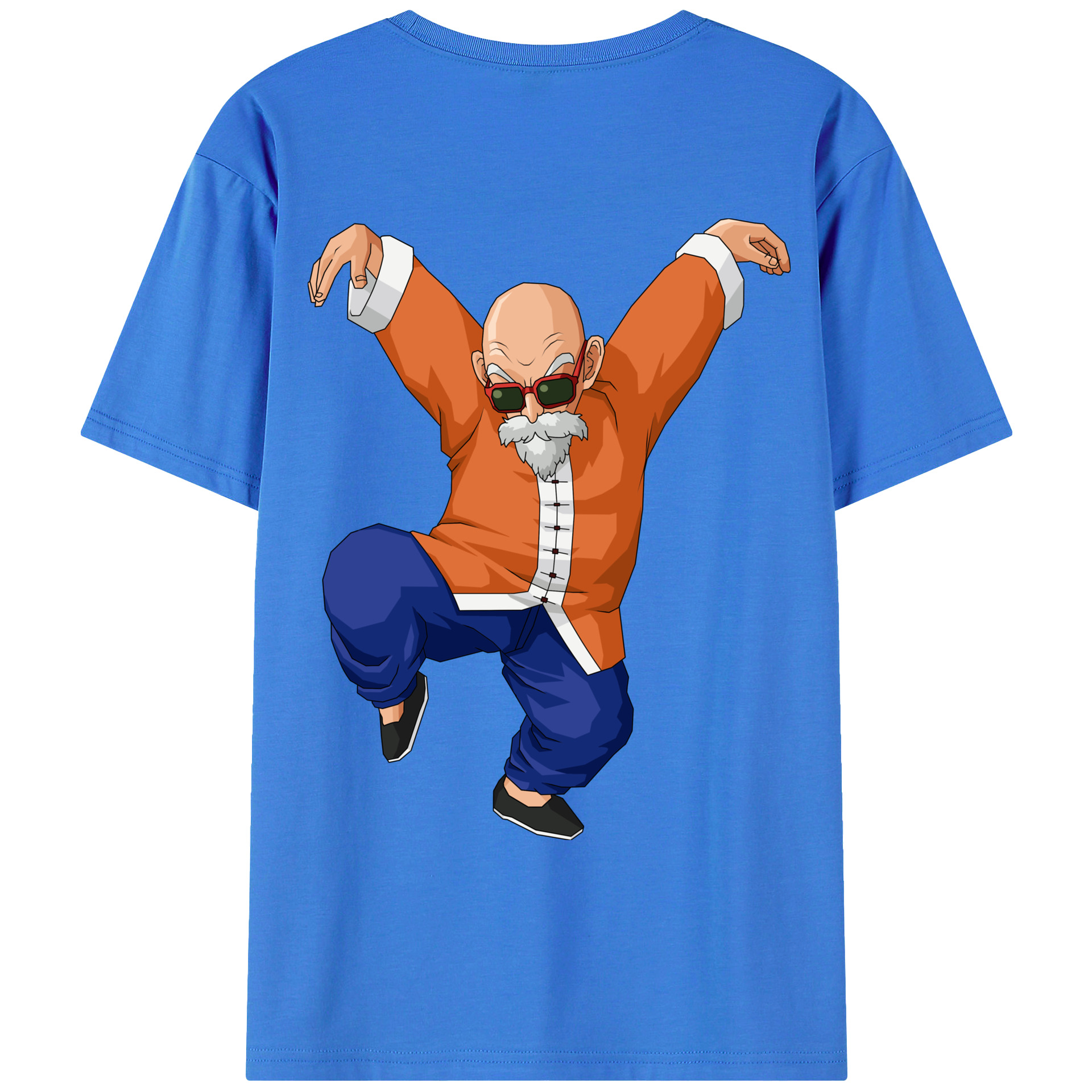 （画像用） ドラゴンボール 亀仙人（かめせんにん） DRAGON BALL Master Roshi Kame Sennin 綿100％ メンズ半袖Tシャツ（バックプリント） 通気性