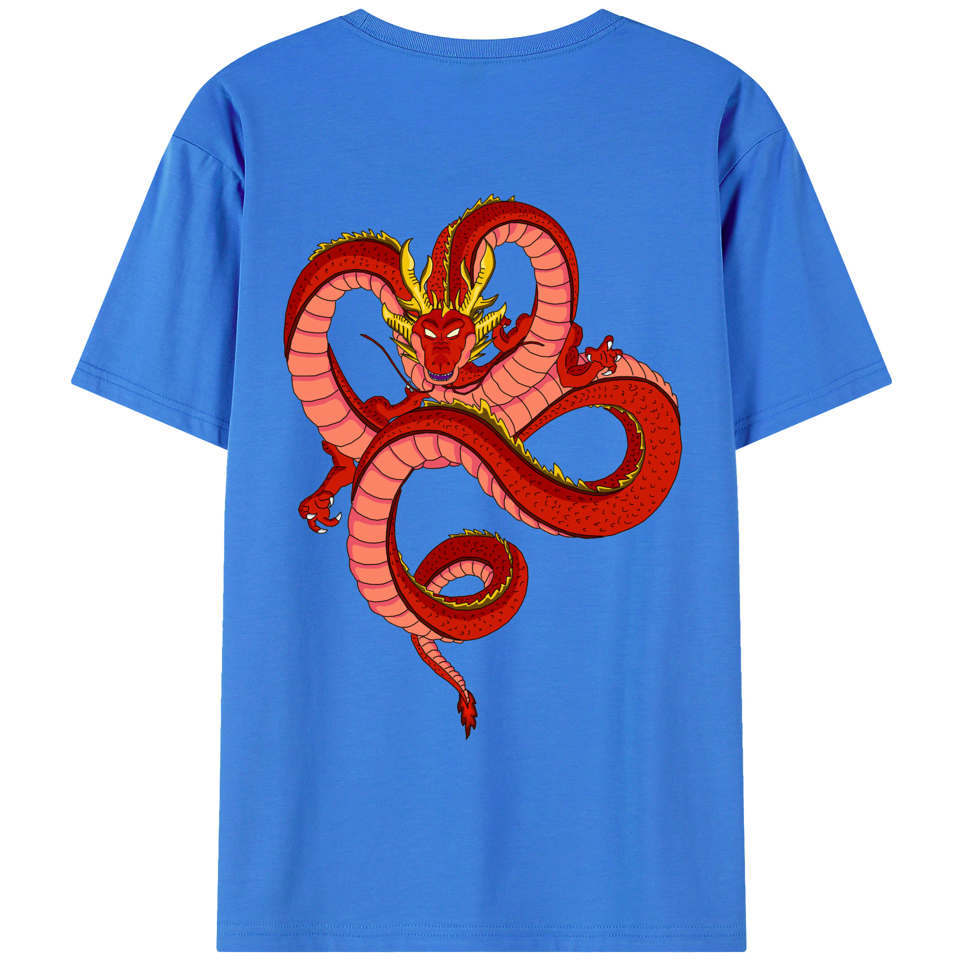 （画像用） ドラゴンボール 神龍 シェンロン DRAGON BALL Shenron 綿100％ メンズ半袖Tシャツ（バックプリント） 通気性