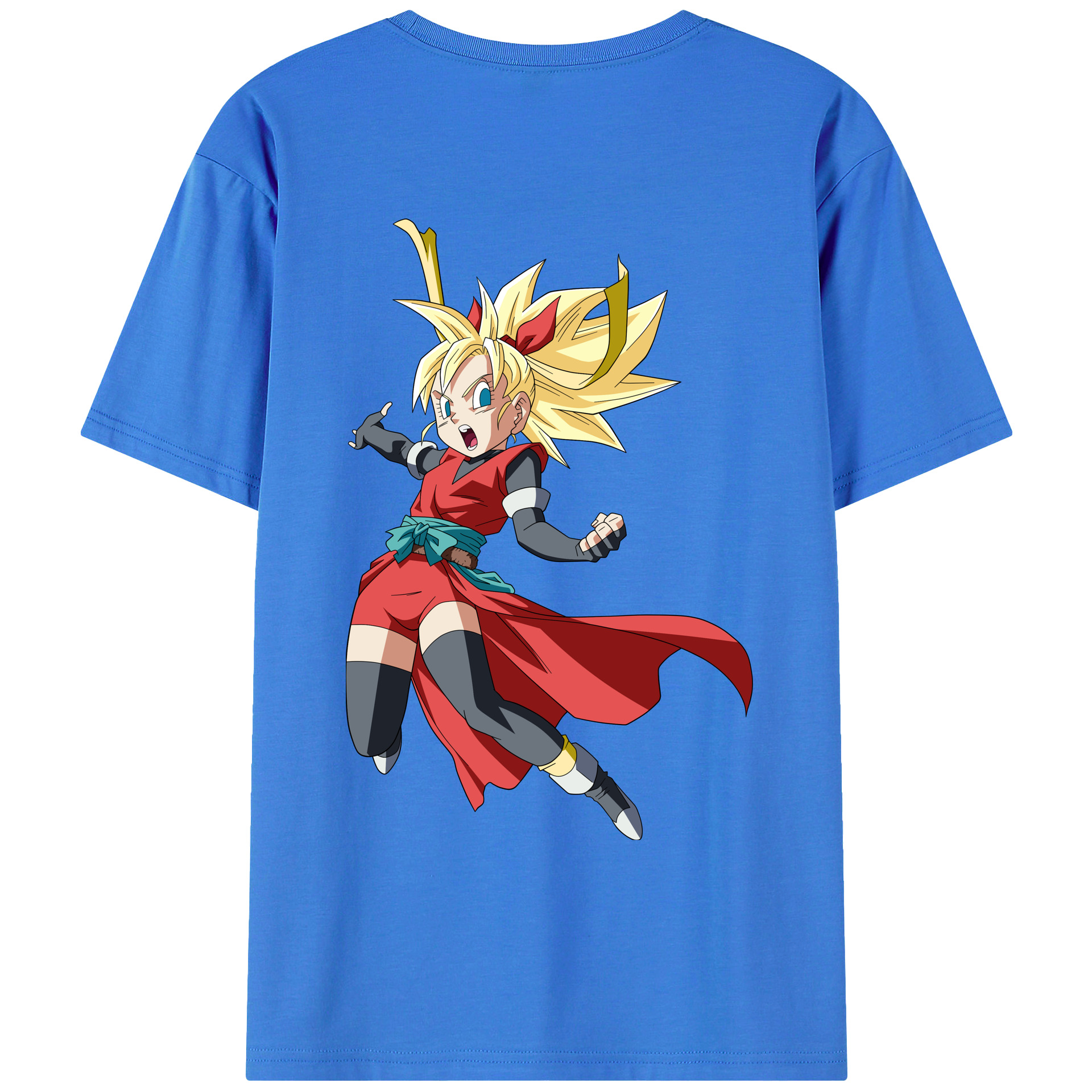 （画像用） ドラゴンボール カリフラ DRAGON BALL Caulifla 綿100％ メンズ半袖Tシャツ（バックプリント） 通気性