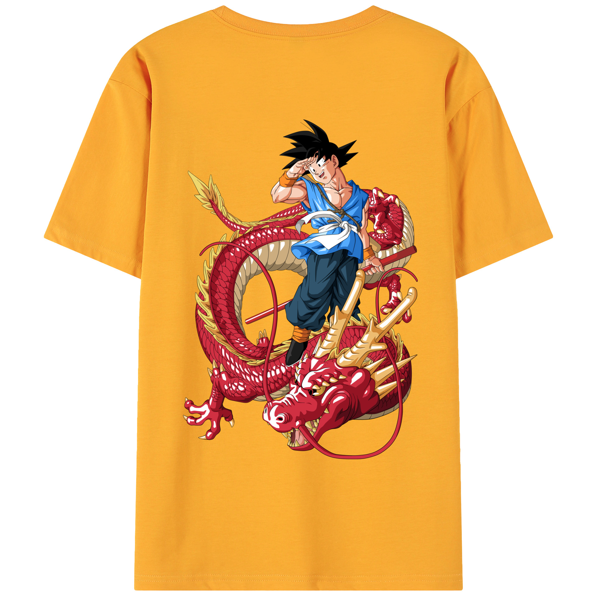 （画像用） ドラゴンボール 孫悟空（そん ごくう）Son Goku カカロット DRAGON BALL Kakarotto 綿100％ メンズ半袖Tシャツ（バックプリント） 通気性