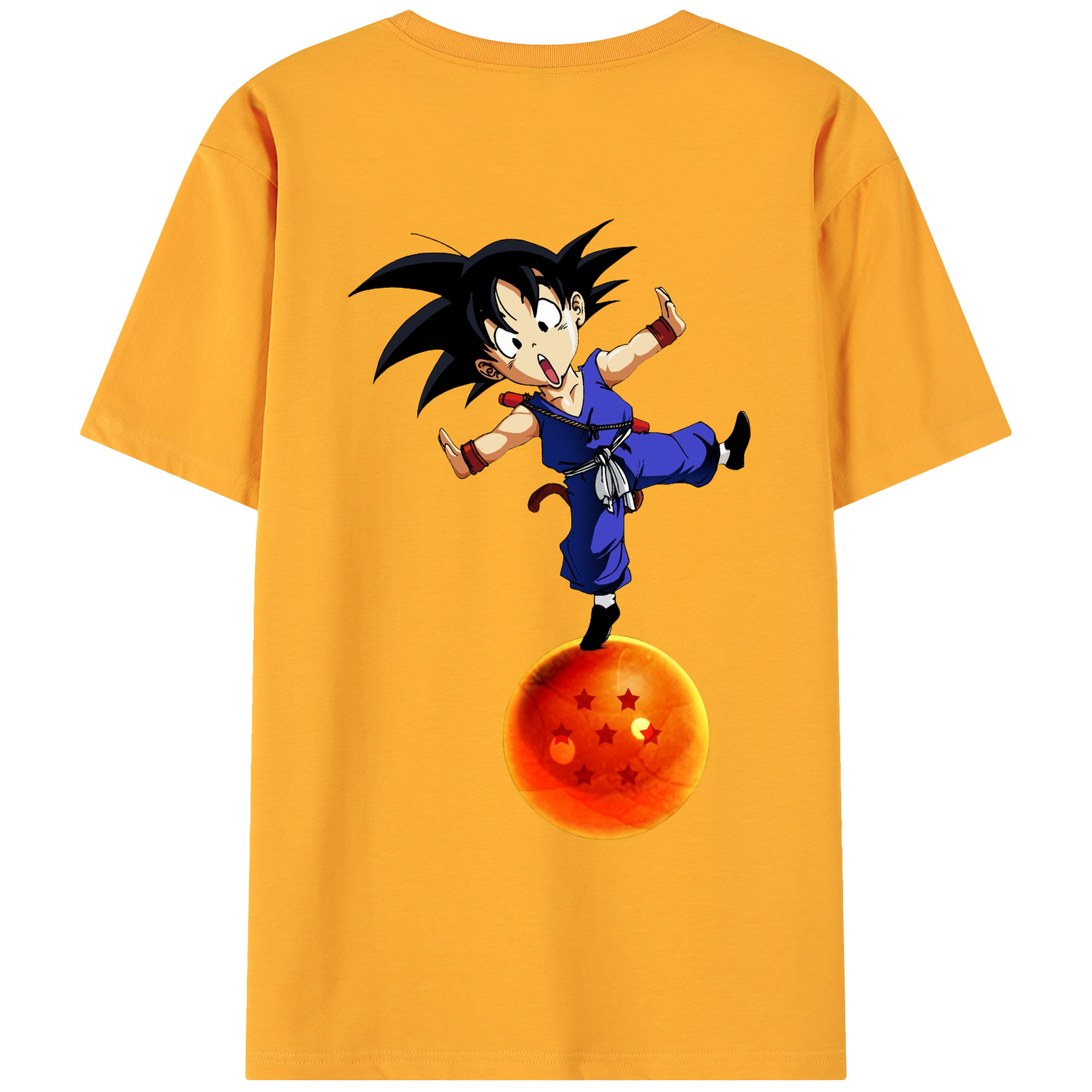 （画像用） ドラゴンボール 孫悟空（そん ごくう）Son Goku カカロット DRAGON BALL Kakarotto 綿100％ メンズ半袖Tシャツ（バックプリント） 通気性