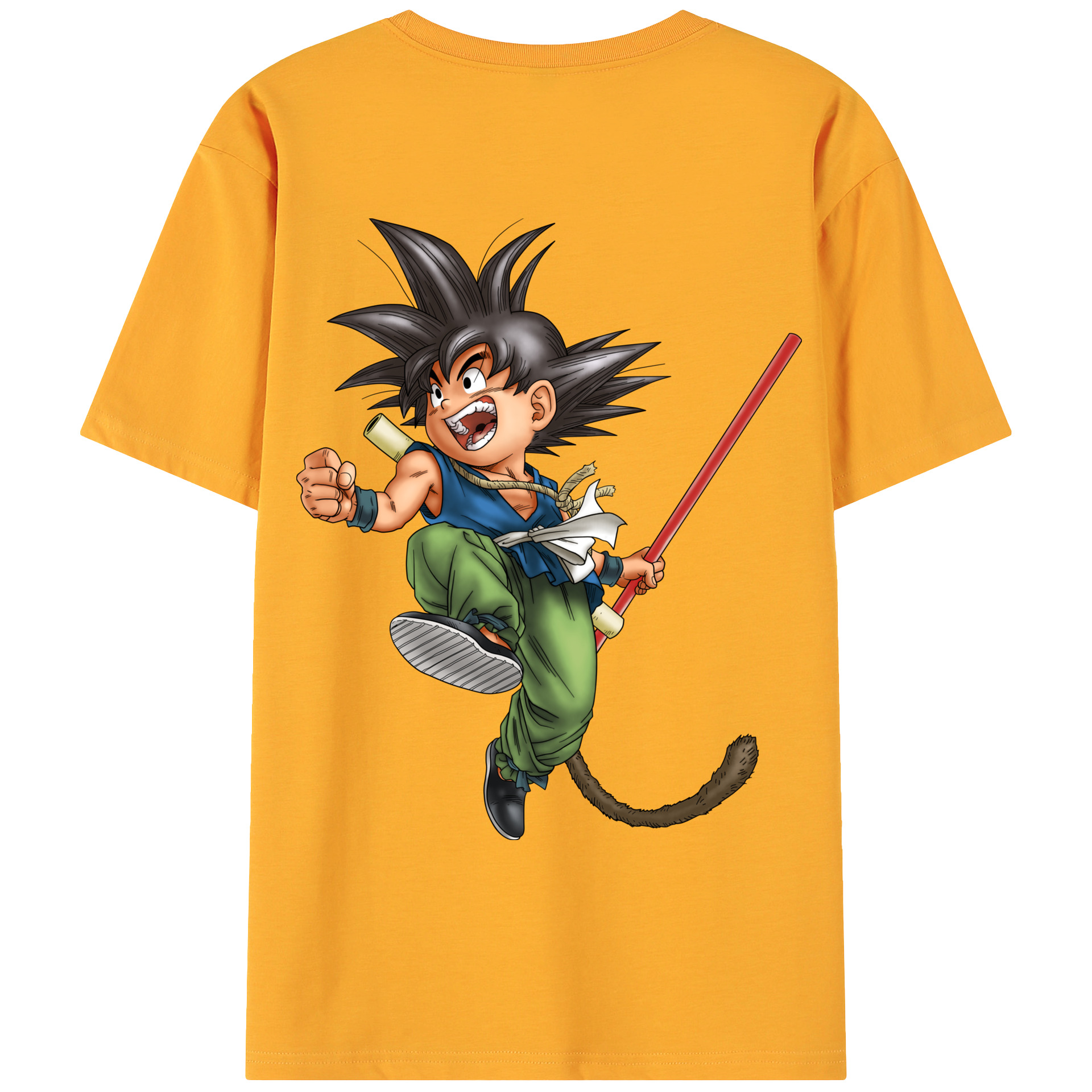 （画像用） ドラゴンボール 孫悟空（そん ごくう）Son Goku カカロット DRAGON BALL Kakarotto 綿100％ メンズ半袖Tシャツ（バックプリント） 通気性