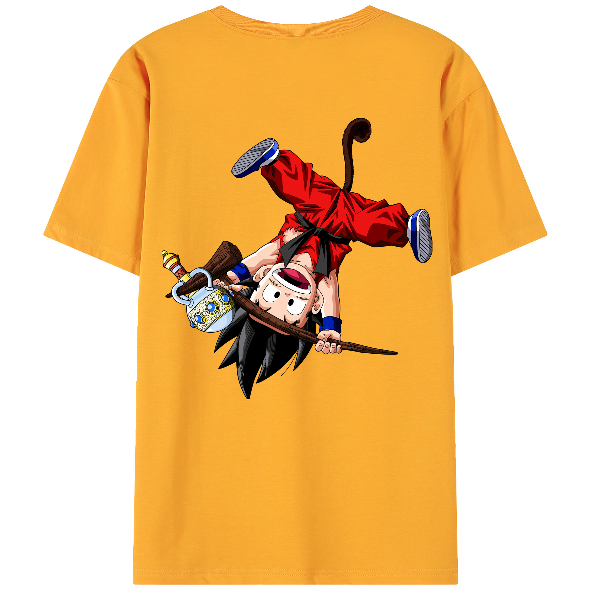 （画像用） ドラゴンボール 孫悟空（そん ごくう）Son Goku カカロット DRAGON BALL Kakarotto 綿100％ メンズ半袖Tシャツ（バックプリント） 通気性