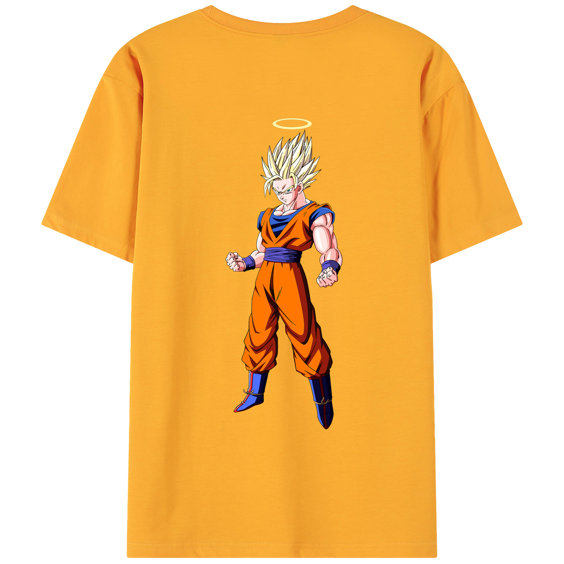 （画像用） ドラゴンボール 孫悟空（そん ごくう）Son Goku カカロット DRAGON BALL Kakarotto 綿100％ メンズ半袖Tシャツ（バックプリント） 通気性
