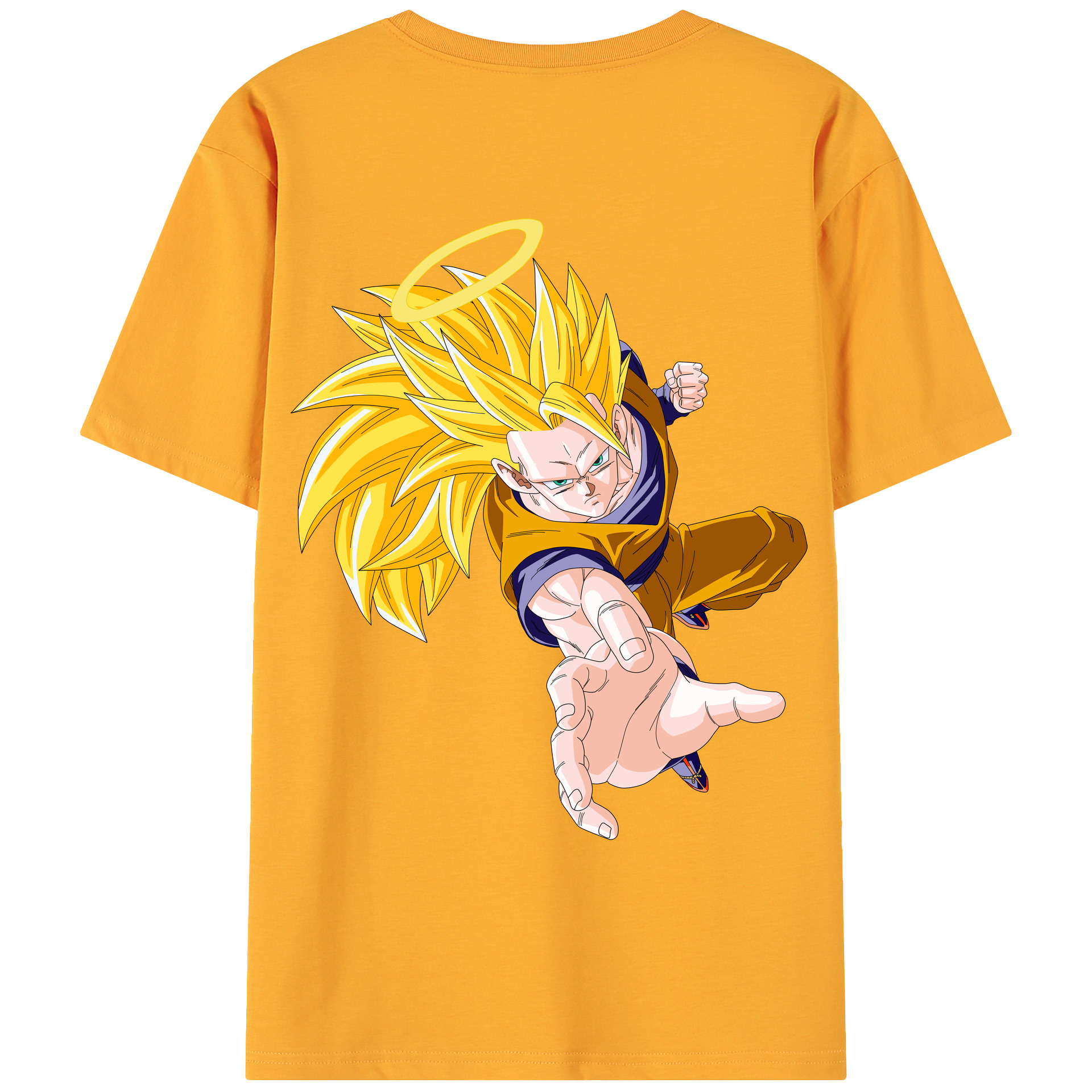 （画像用） ドラゴンボール 孫悟空（そん ごくう）Son Goku カカロット DRAGON BALL Kakarotto 綿100％ メンズ半袖Tシャツ（バックプリント） 通気性