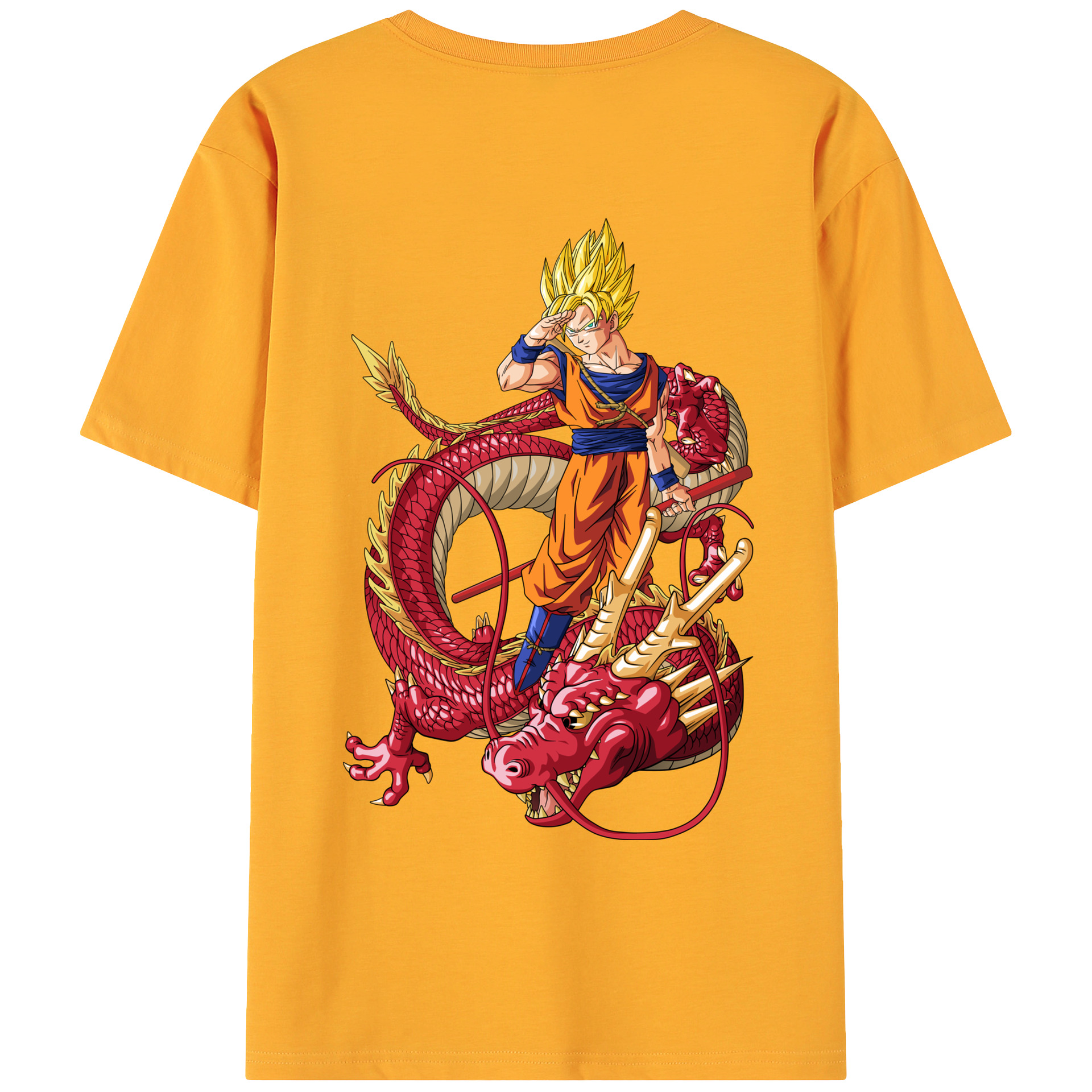 （画像用） ドラゴンボール 孫悟空（そん ごくう）Son Goku カカロット DRAGON BALL Kakarotto 綿100％ メンズ半袖Tシャツ（バックプリント） 通気性