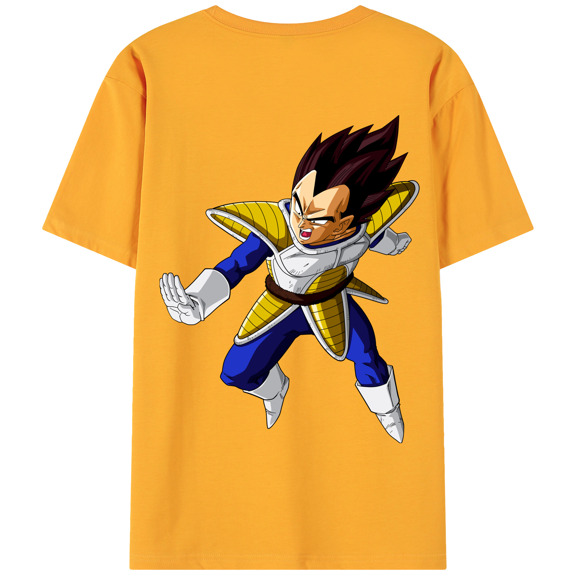（画像用） ドラゴンボール ベジータ四世（Bejīta Yonsei）DRAGON BALL Vegeta IV 綿100％ メンズ半袖Tシャツ（バックプリント） 通気性