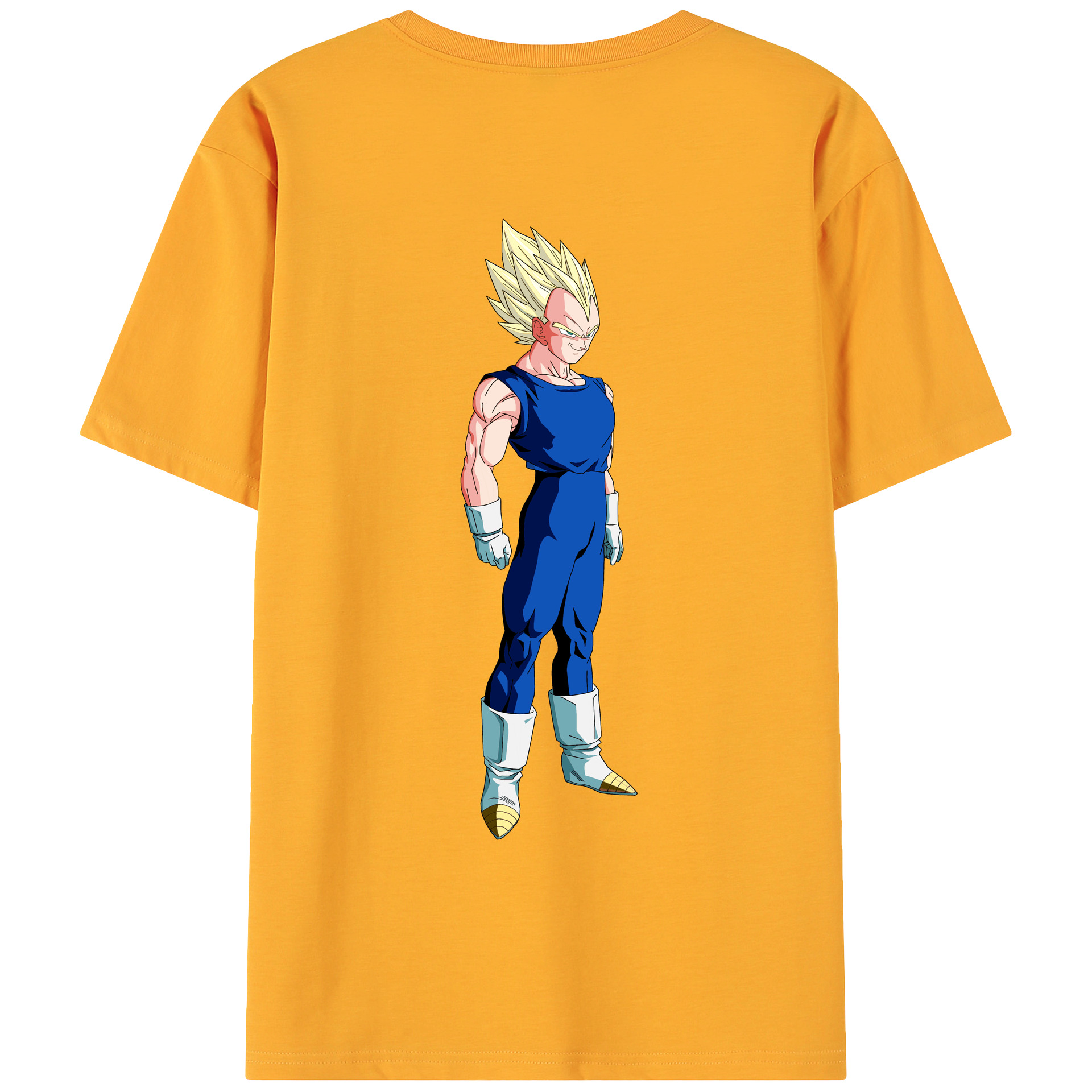 （画像用） ドラゴンボール ベジータ四世（Bejīta Yonsei）DRAGON BALL Vegeta IV 綿100％ メンズ半袖Tシャツ（バックプリント） 通気性