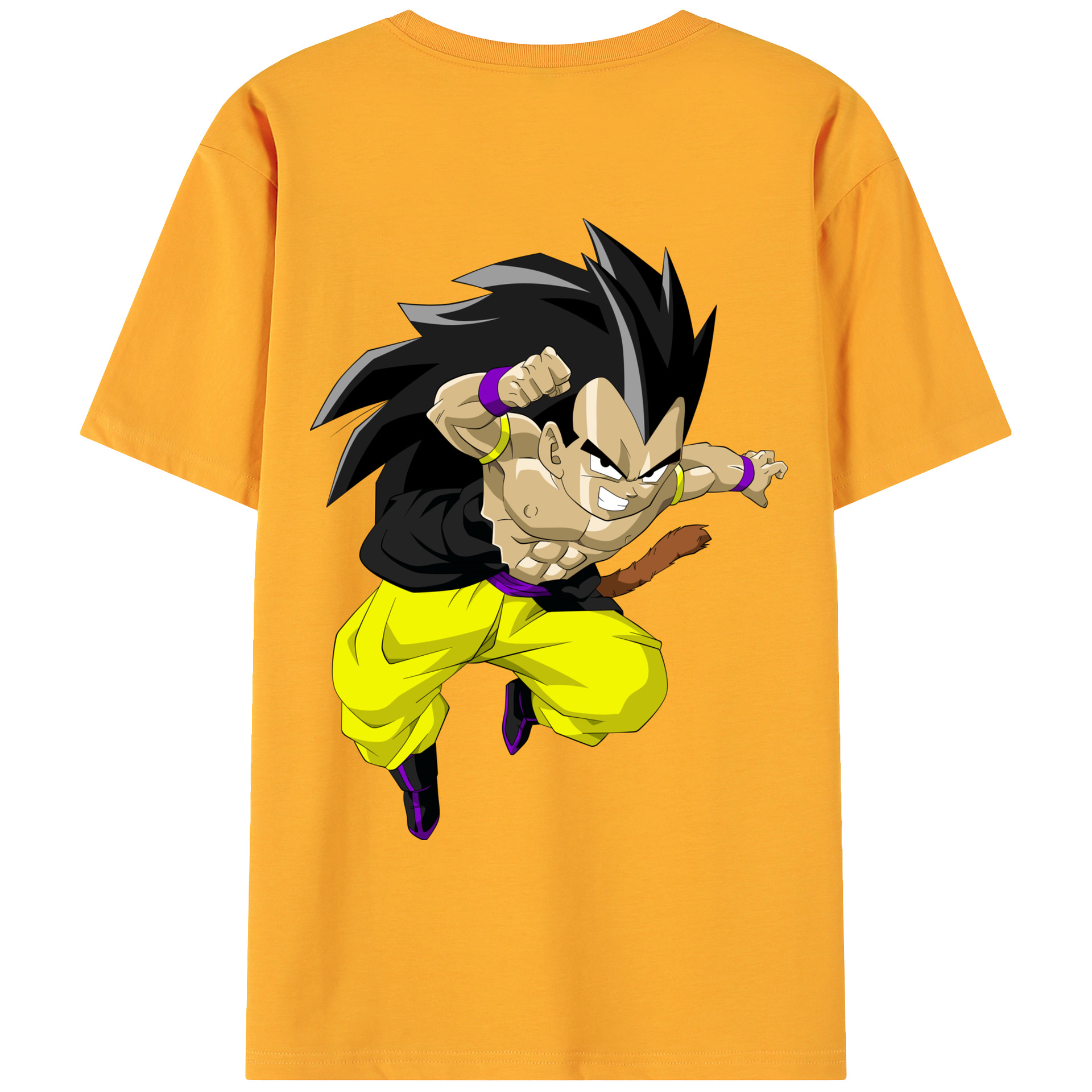（画像用） ドラゴンボール ベジータ四世（Bejīta Yonsei）DRAGON BALL Vegeta IV 綿100％ メンズ半袖Tシャツ（バックプリント） 通気性