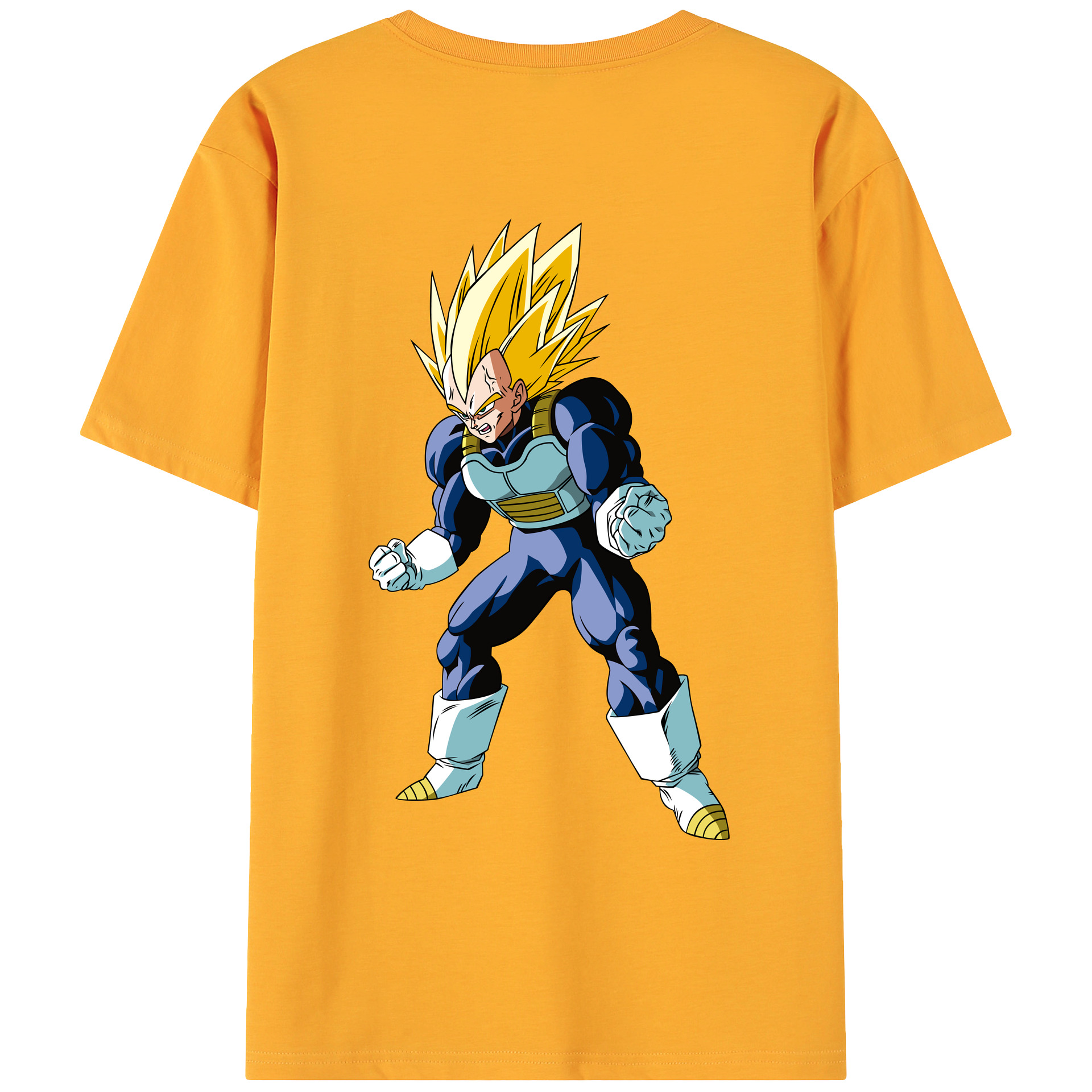 （画像用） ドラゴンボール ベジータ四世（Bejīta Yonsei）DRAGON BALL Vegeta IV 綿100％ メンズ半袖Tシャツ（バックプリント） 通気性