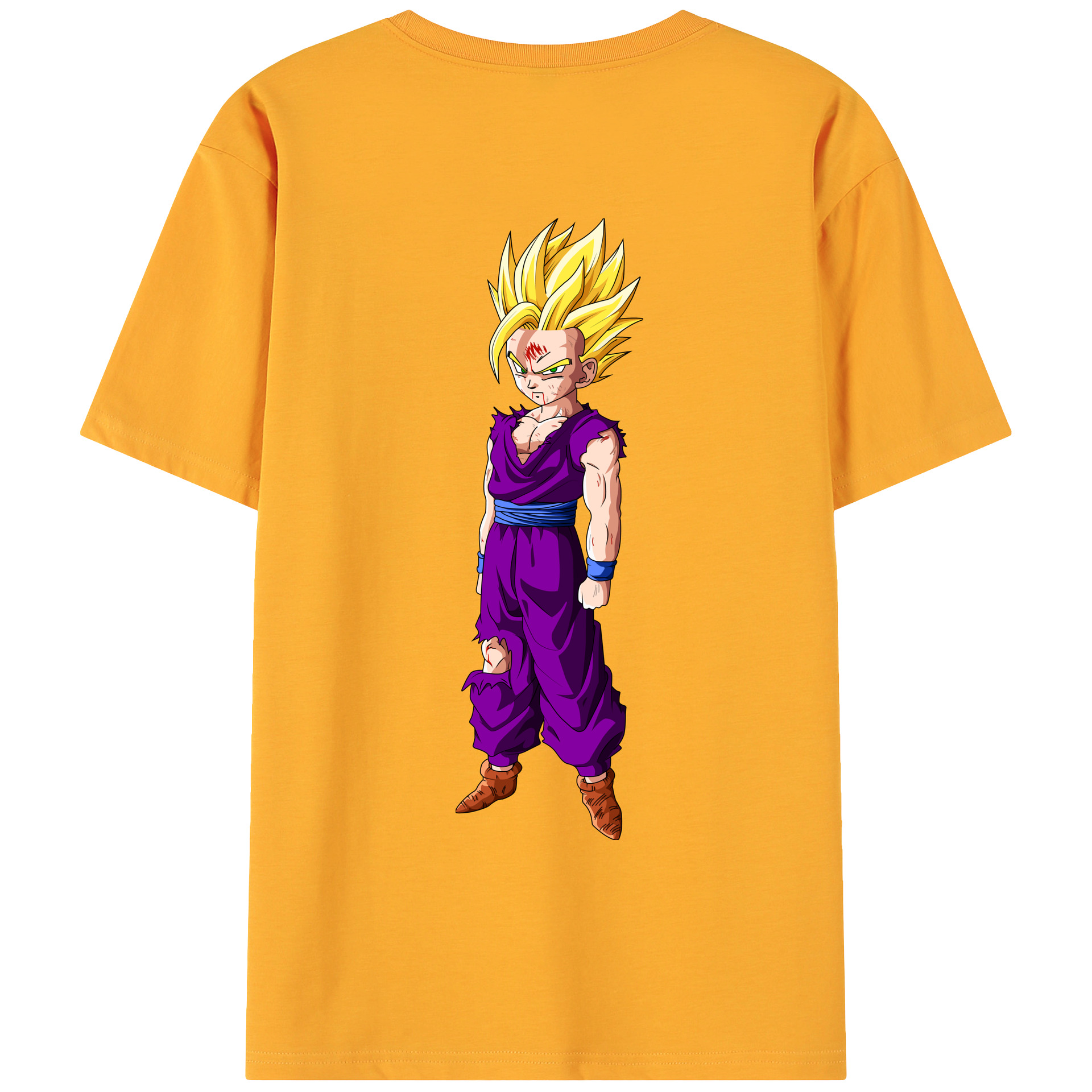 （画像用） ドラゴンボール 孫 悟飯（そんごはん）DRAGON BALL Son Gohan 綿100％ メンズ半袖Tシャツ（バックプリント） 通気性
