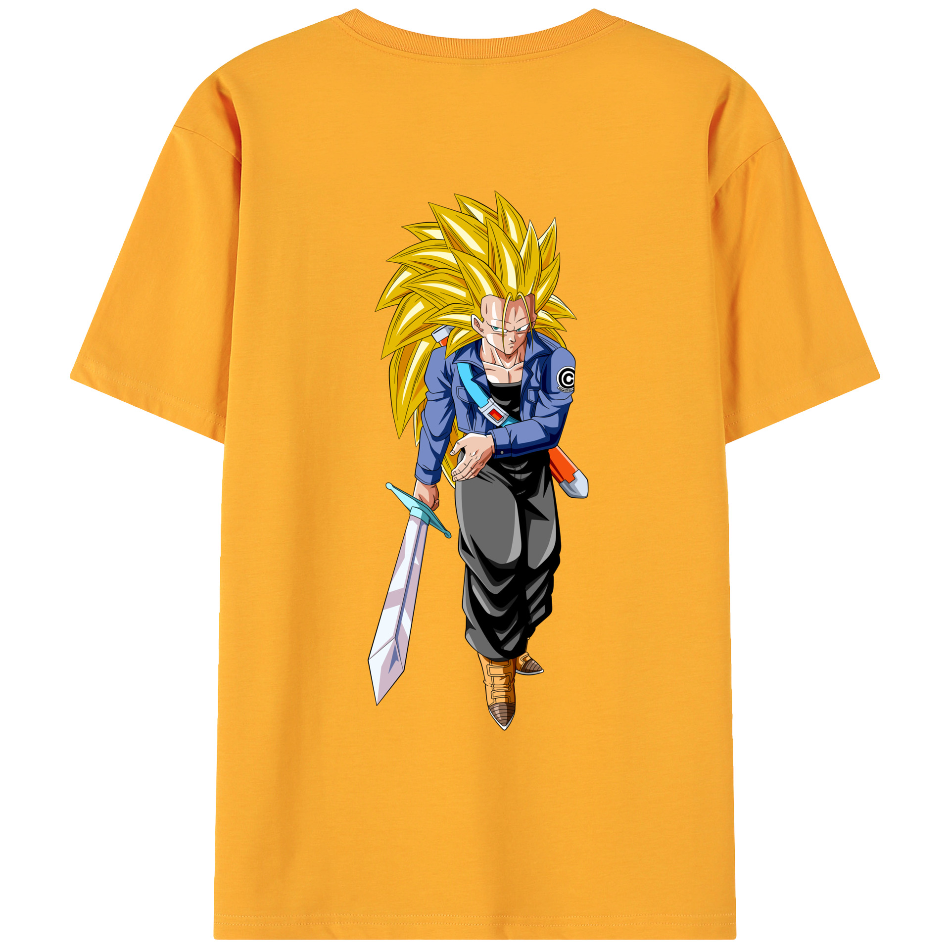 （画像用） ドラゴンボール トランクス（Torankusu）DRAGON BALL Trunks 綿100％ メンズ半袖Tシャツ（バックプリント） 通気性
