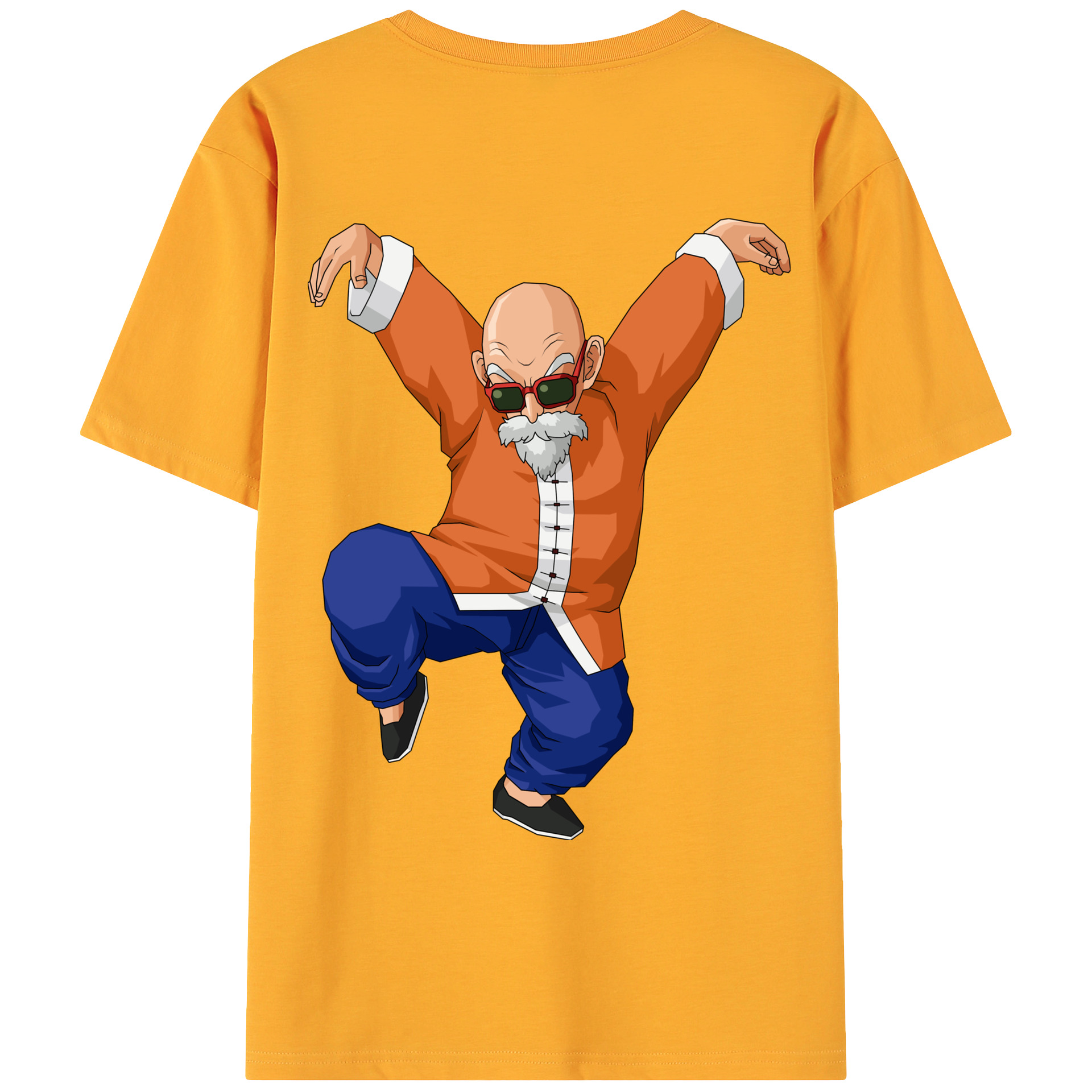 （画像用） ドラゴンボール 亀仙人（かめせんにん） DRAGON BALL Master Roshi Kame Sennin 綿100％ メンズ半袖Tシャツ（バックプリント） 通気性