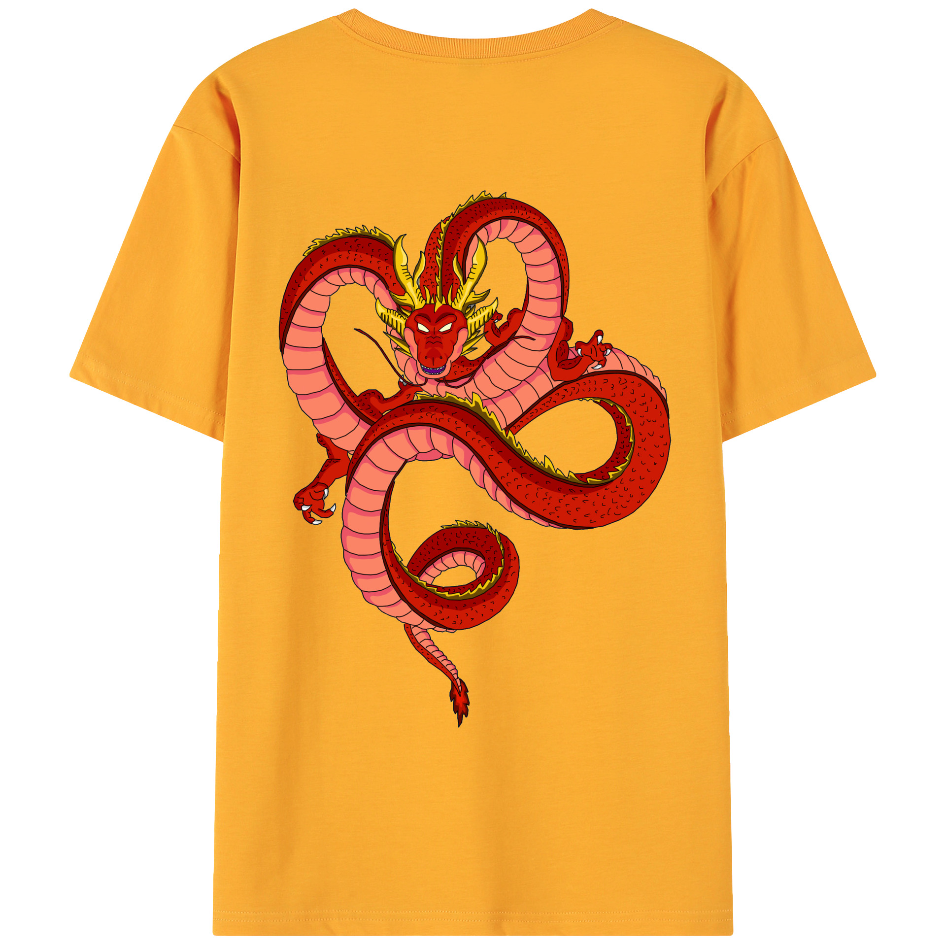 （画像用） ドラゴンボール 神龍 シェンロン DRAGON BALL Shenron 綿100％ メンズ半袖Tシャツ（バックプリント） 通気性
