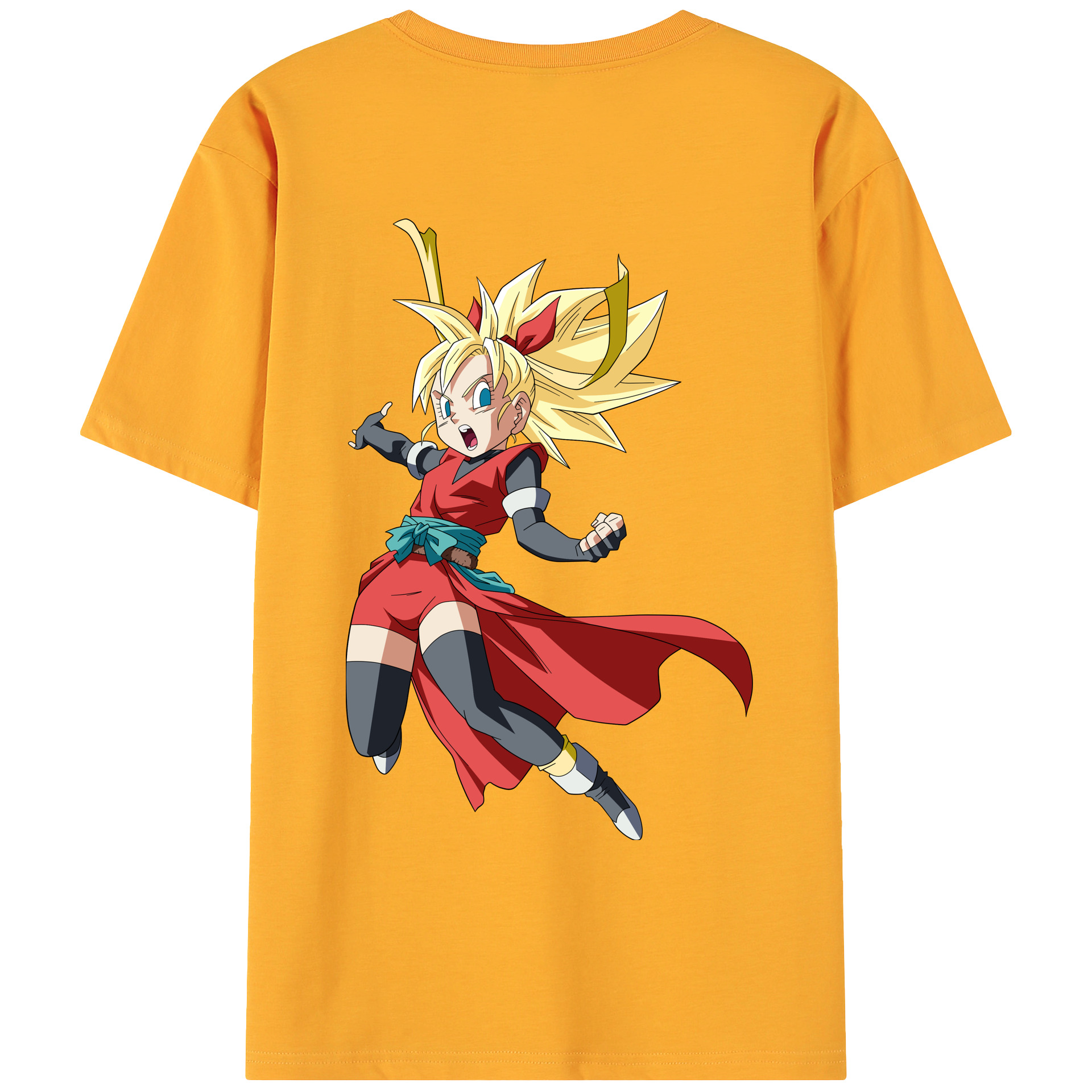 （画像用） ドラゴンボール カリフラ DRAGON BALL Caulifla 綿100％ メンズ半袖Tシャツ（バックプリント） 通気性