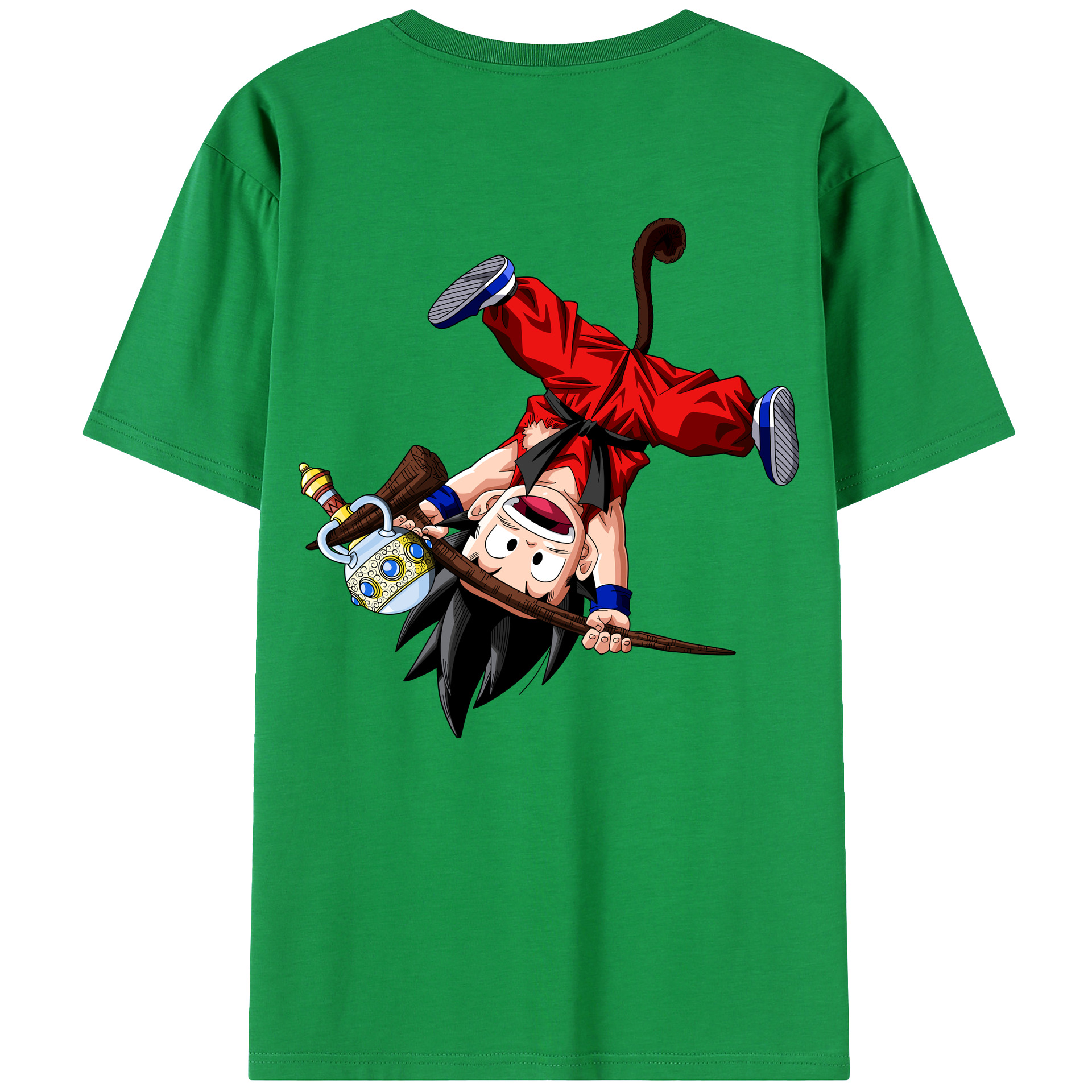 （画像用） ドラゴンボール 孫悟空（そん ごくう）Son Goku カカロット DRAGON BALL Kakarotto 綿100％ メンズ半袖Tシャツ（バックプリント） 通気性