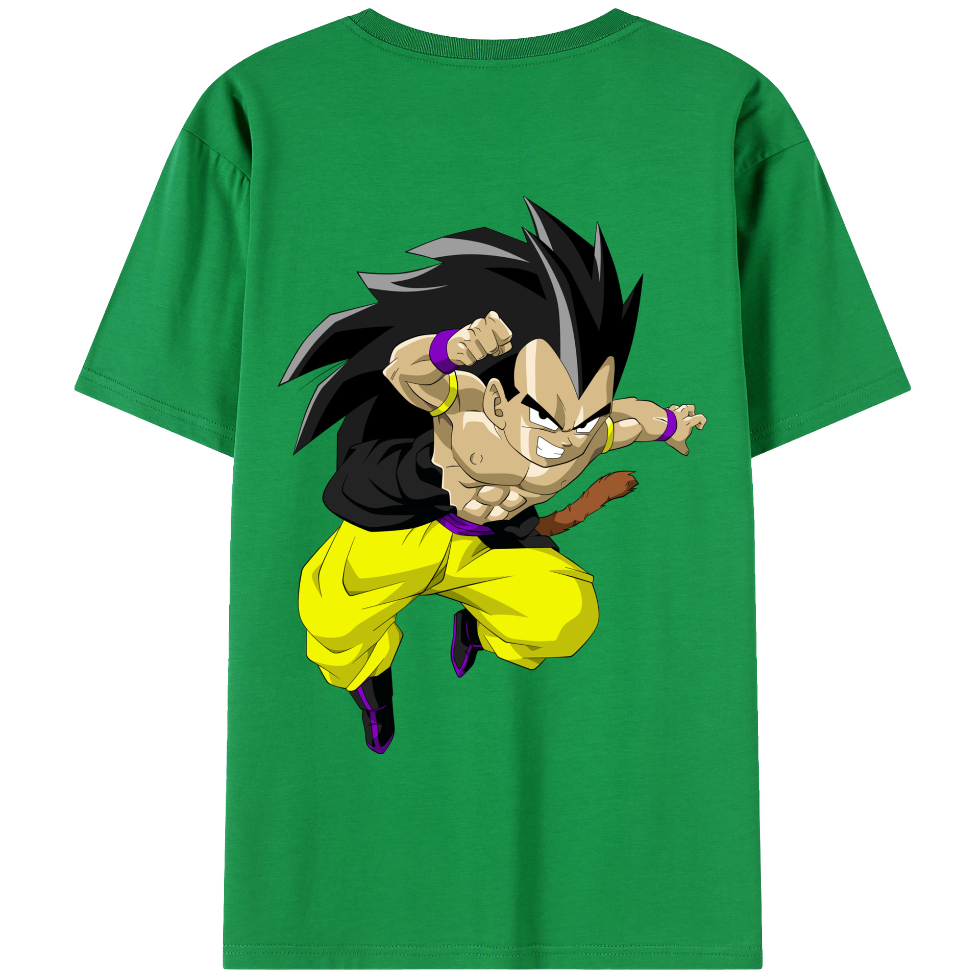 （画像用） ドラゴンボール ベジータ四世（Bejīta Yonsei）DRAGON BALL Vegeta IV 綿100％ メンズ半袖Tシャツ（バックプリント） 通気性