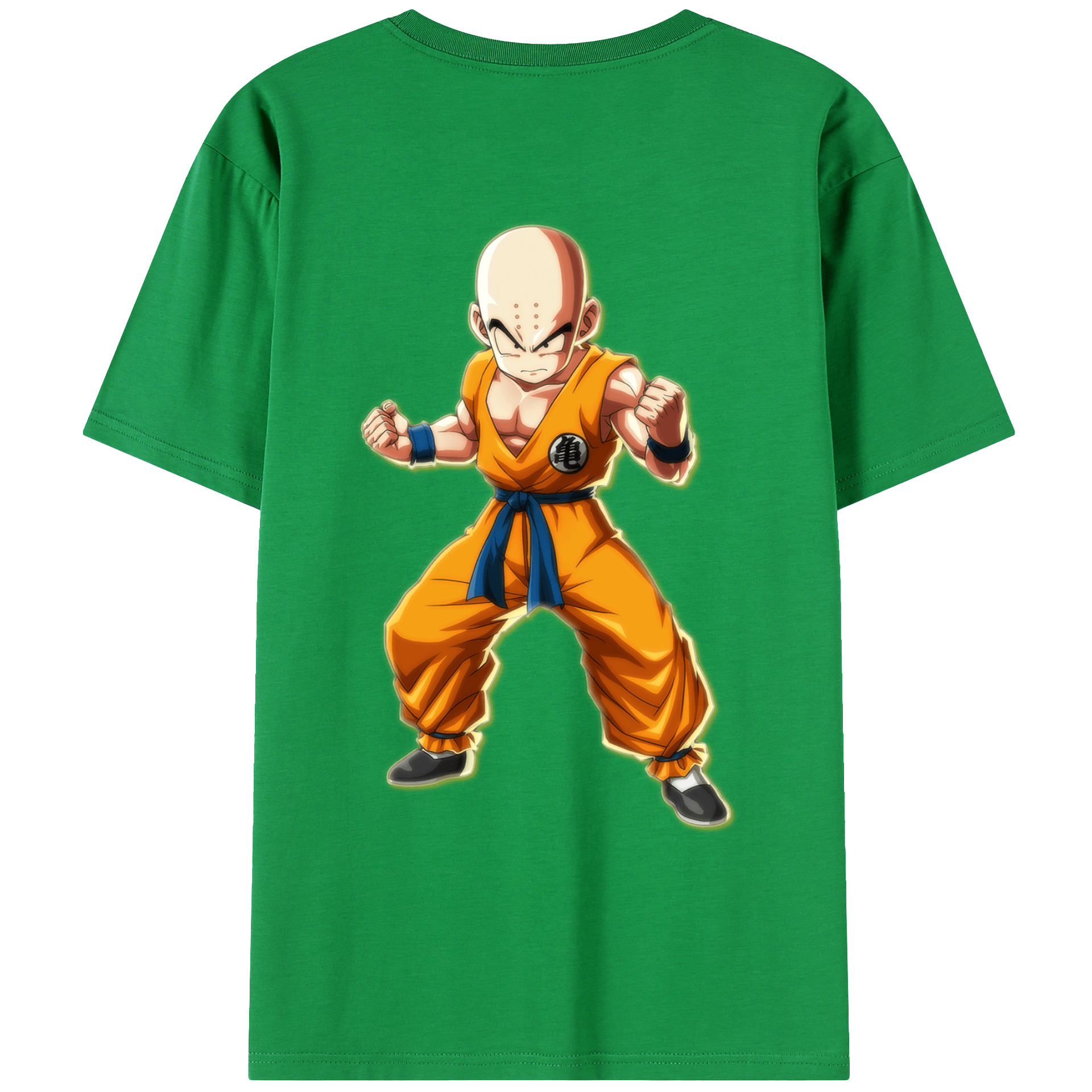 （画像用） ドラゴンボール クリリン DRAGON BALL krillin 綿100％ メンズ半袖Tシャツ（バックプリント） 通気性