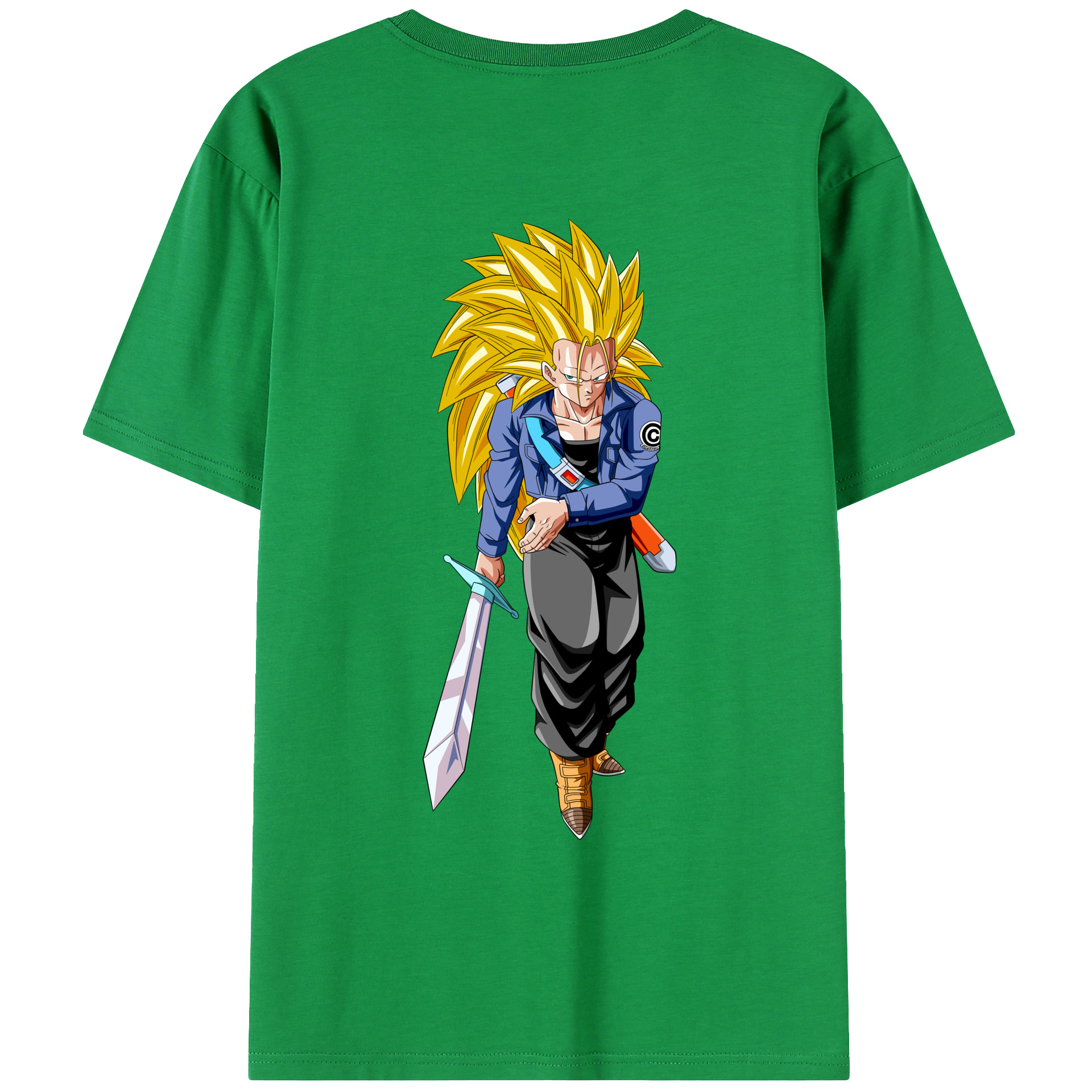 （画像用） ドラゴンボール トランクス（Torankusu）DRAGON BALL Trunks 綿100％ メンズ半袖Tシャツ（バックプリント） 通気性