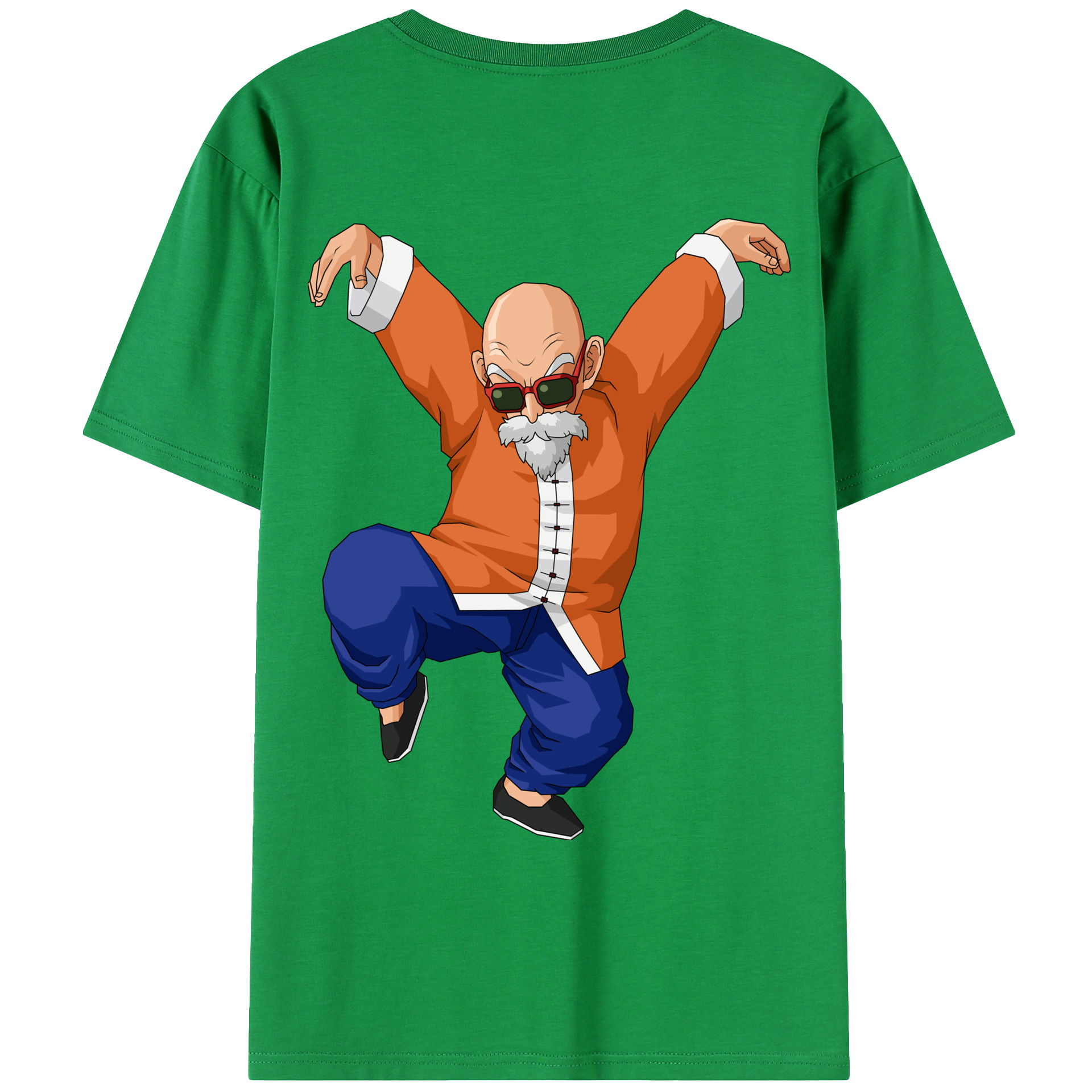 （画像用） ドラゴンボール 亀仙人（かめせんにん） DRAGON BALL Master Roshi Kame Sennin 綿100％ メンズ半袖Tシャツ（バックプリント） 通気性