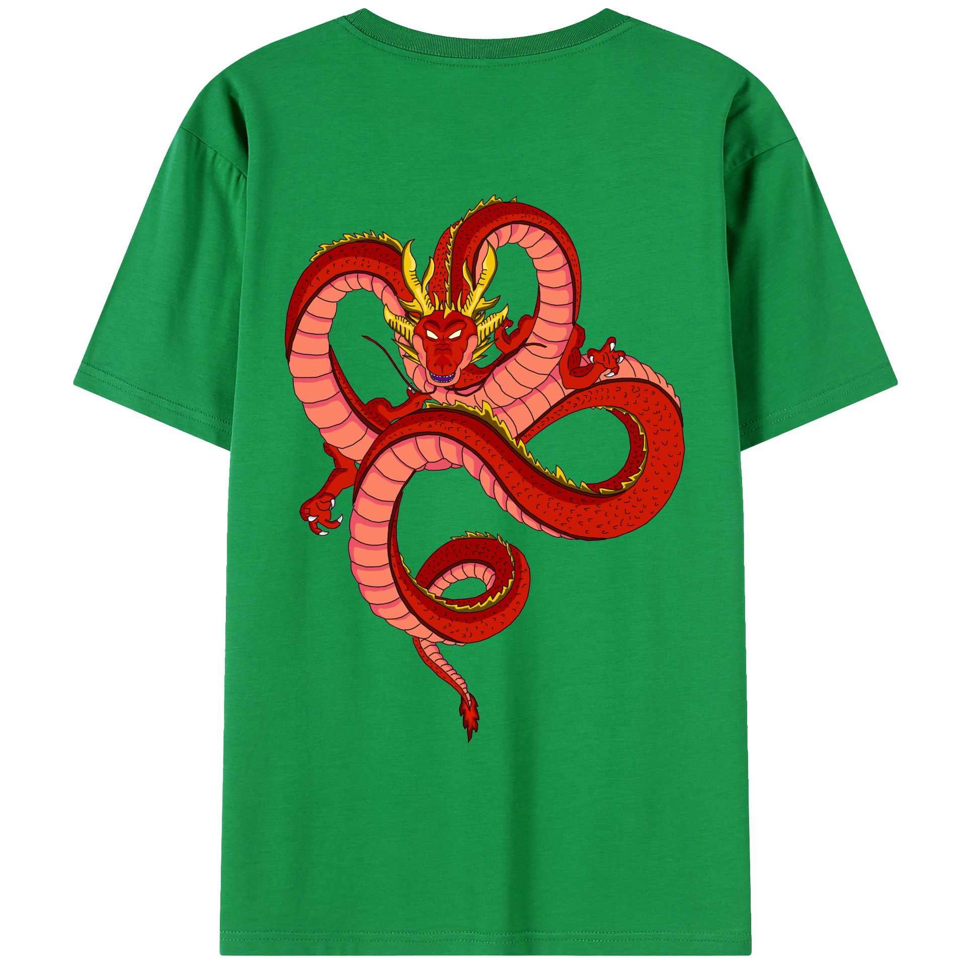（画像用） ドラゴンボール 神龍 シェンロン DRAGON BALL Shenron 綿100％ メンズ半袖Tシャツ（バックプリント） 通気性