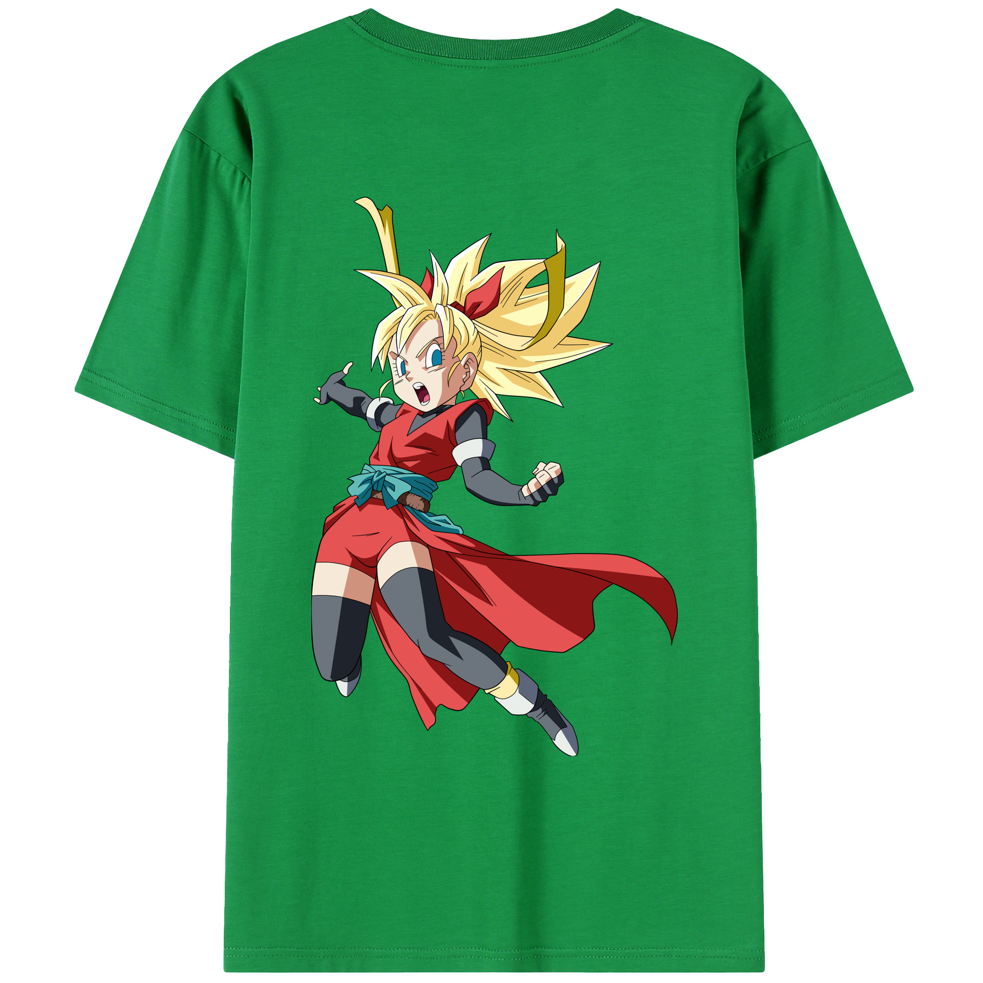 （画像用） ドラゴンボール カリフラ DRAGON BALL Caulifla 綿100％ メンズ半袖Tシャツ（バックプリント） 通気性