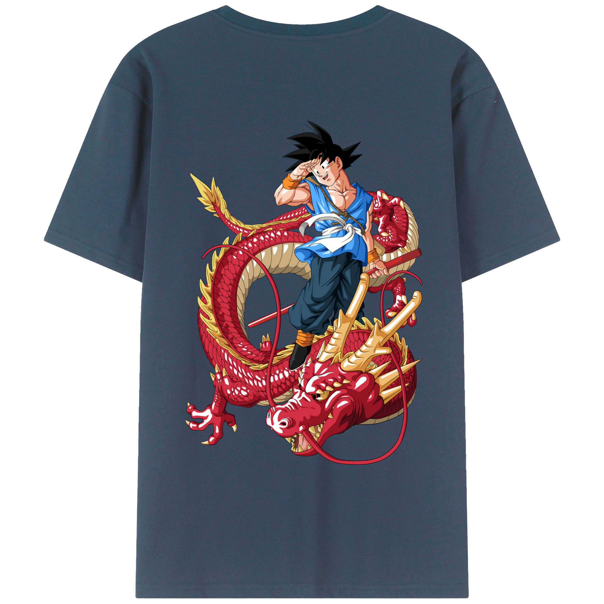 （画像用） ドラゴンボール 孫悟空（そん ごくう）Son Goku カカロット DRAGON BALL Kakarotto 綿100％ メンズ半袖Tシャツ（バックプリント） 通気性