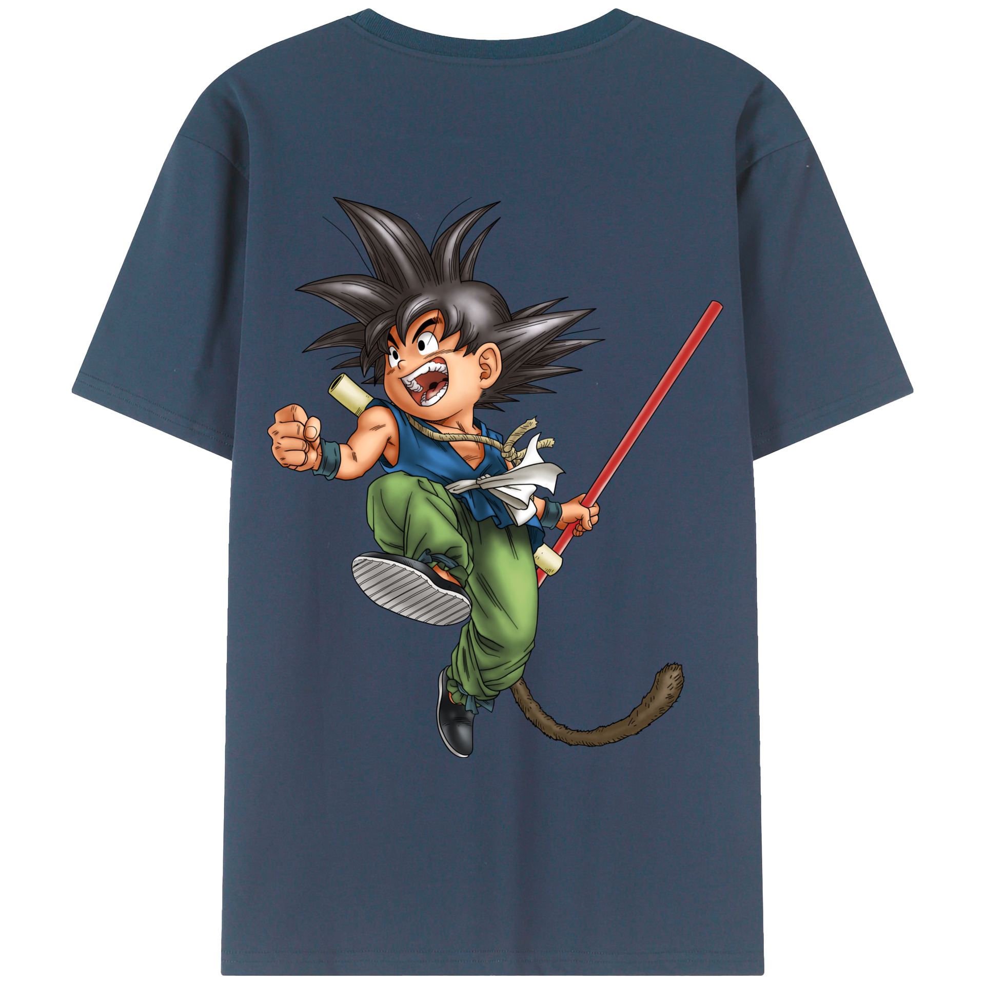 （画像用） ドラゴンボール 孫悟空（そん ごくう）Son Goku カカロット DRAGON BALL Kakarotto 綿100％ メンズ半袖Tシャツ（バックプリント） 通気性