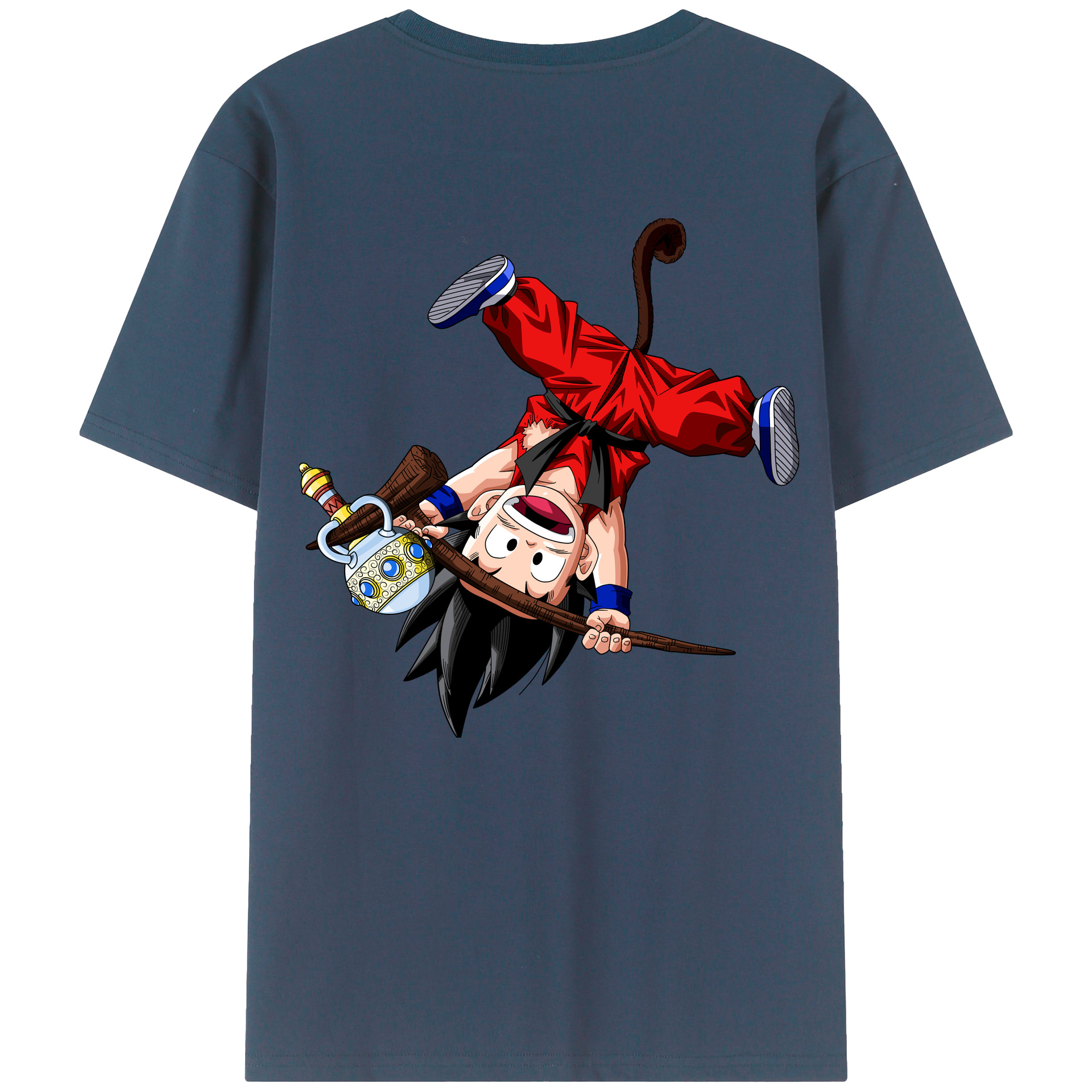 （画像用） ドラゴンボール 孫悟空（そん ごくう）Son Goku カカロット DRAGON BALL Kakarotto 綿100％ メンズ半袖Tシャツ（バックプリント） 通気性