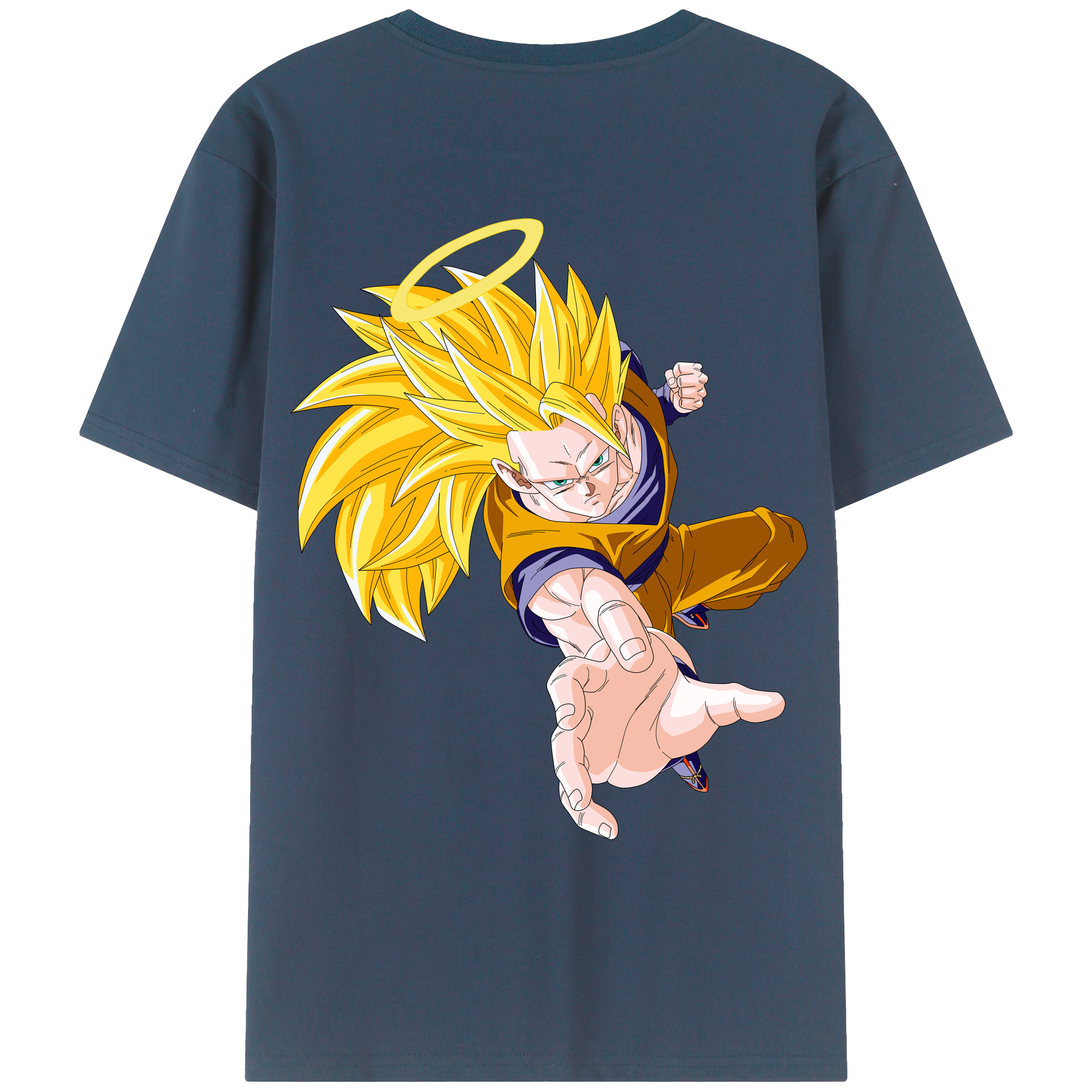 （画像用） ドラゴンボール 孫悟空（そん ごくう）Son Goku カカロット DRAGON BALL Kakarotto 綿100％ メンズ半袖Tシャツ（バックプリント） 通気性