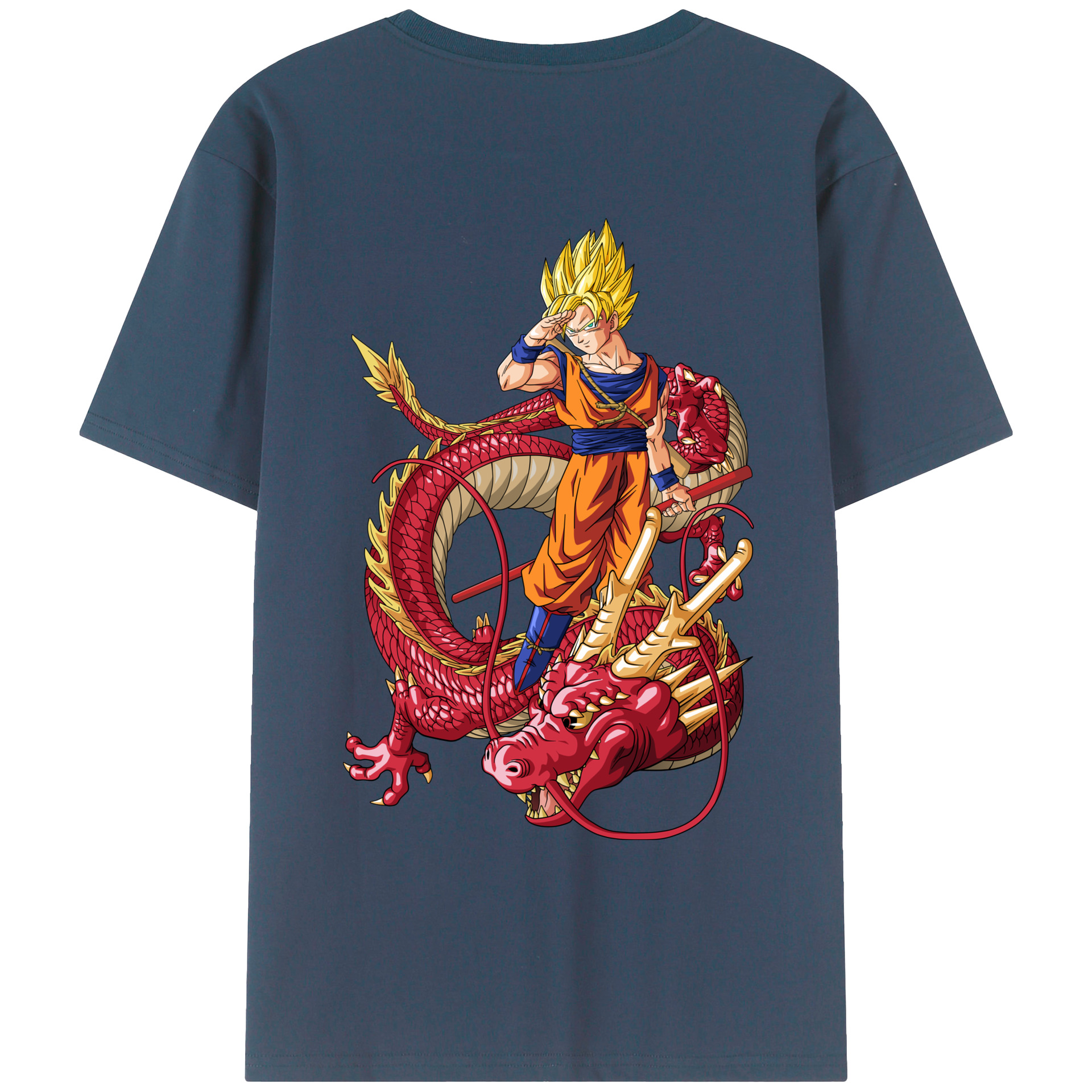 （画像用） ドラゴンボール 孫悟空（そん ごくう）Son Goku カカロット DRAGON BALL Kakarotto 綿100％ メンズ半袖Tシャツ（バックプリント） 通気性