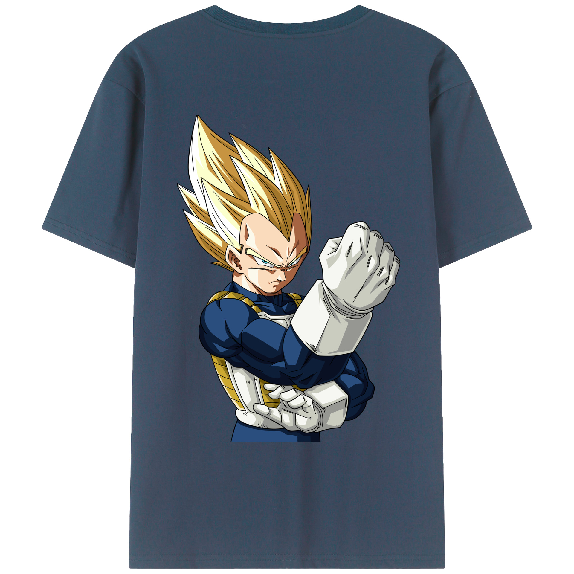 （画像用） ドラゴンボール ベジータ四世（Bejīta Yonsei）DRAGON BALL Vegeta IV 綿100％ メンズ半袖Tシャツ（バックプリント） 通気性