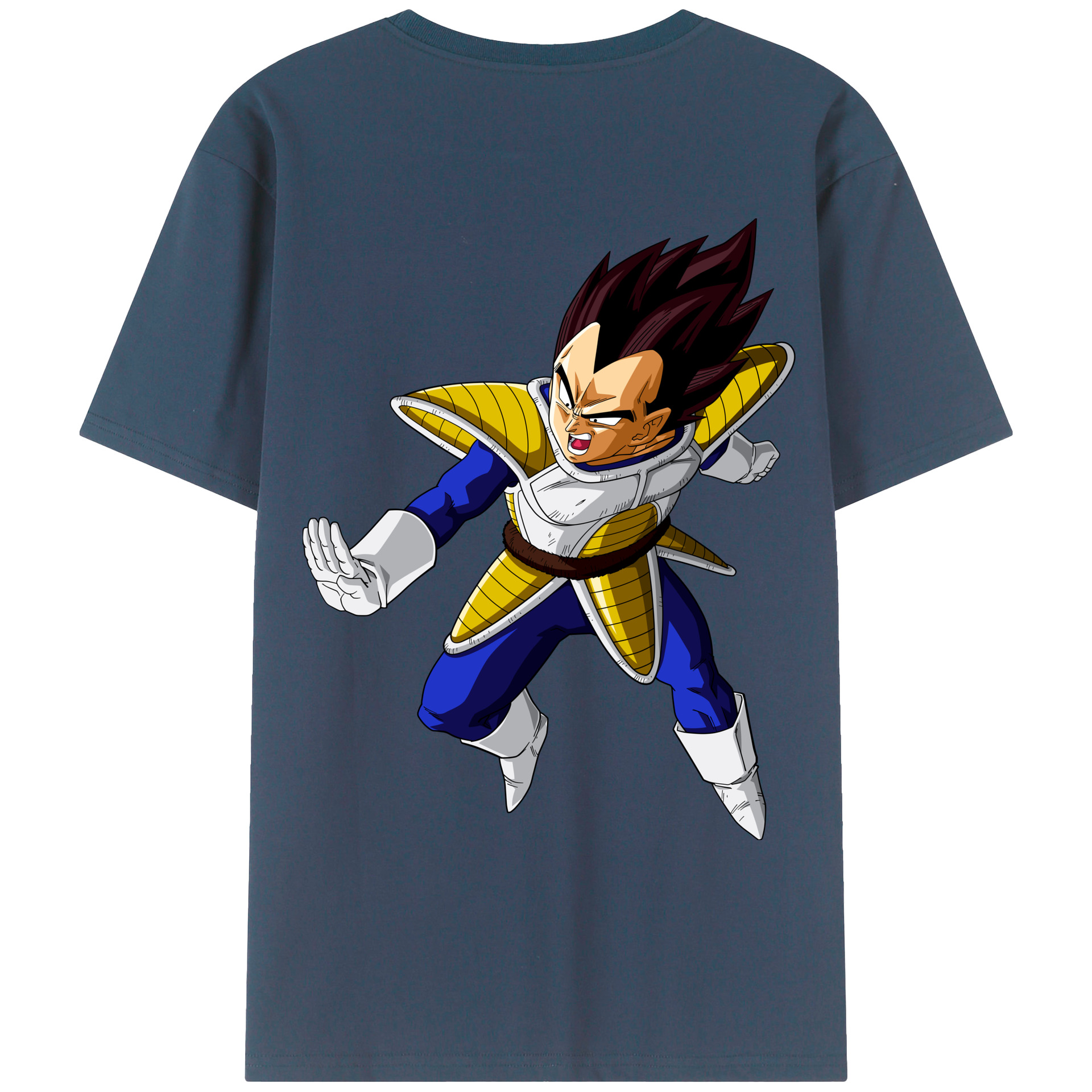 （画像用） ドラゴンボール ベジータ四世（Bejīta Yonsei）DRAGON BALL Vegeta IV 綿100％ メンズ半袖Tシャツ（バックプリント） 通気性