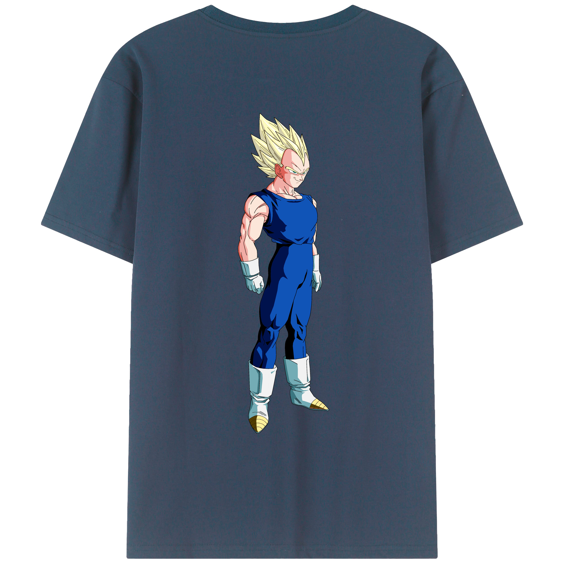 （画像用） ドラゴンボール ベジータ四世（Bejīta Yonsei）DRAGON BALL Vegeta IV 綿100％ メンズ半袖Tシャツ（バックプリント） 通気性