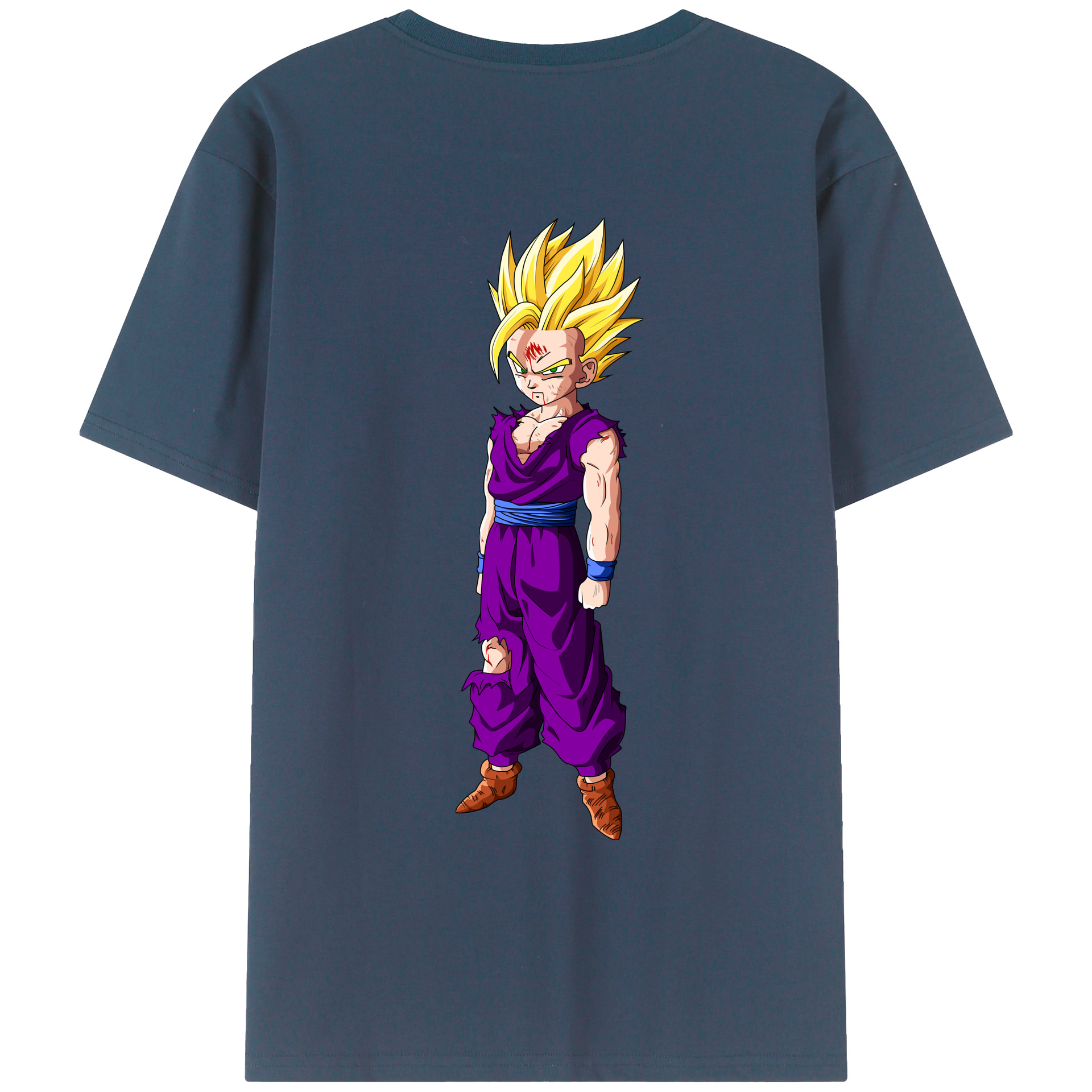 （画像用） ドラゴンボール 孫 悟飯（そんごはん）DRAGON BALL Son Gohan 綿100％ メンズ半袖Tシャツ（バックプリント） 通気性