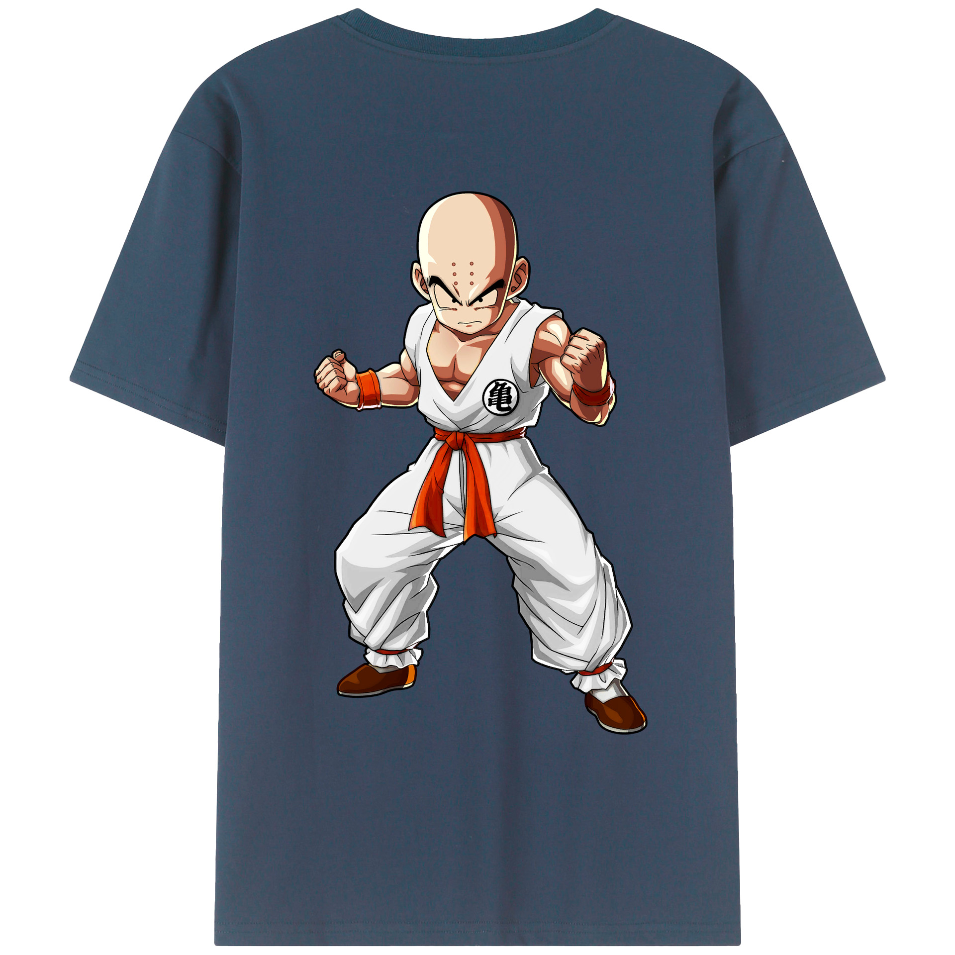 （画像用） ドラゴンボール クリリン DRAGON BALL krillin 綿100％ メンズ半袖Tシャツ（バックプリント） 通気性