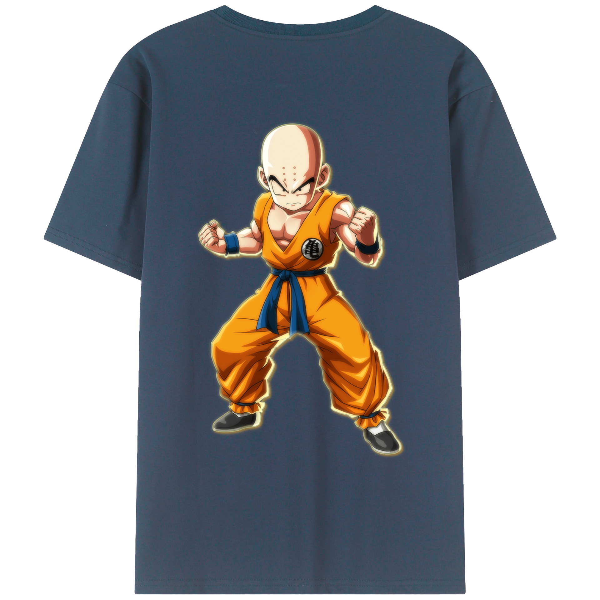 （画像用） ドラゴンボール クリリン DRAGON BALL krillin 綿100％ メンズ半袖Tシャツ（バックプリント） 通気性